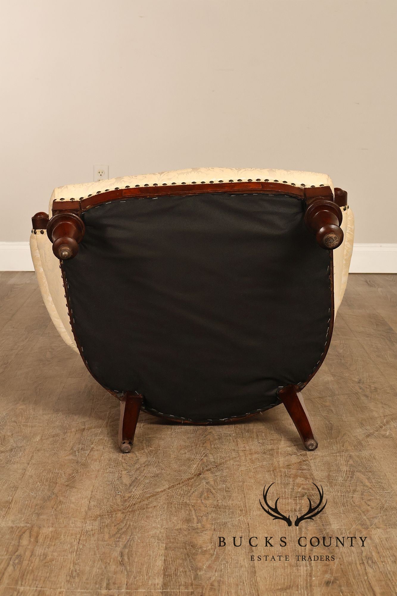 Antique Victorian Carved Walnut Parlor Armchair
