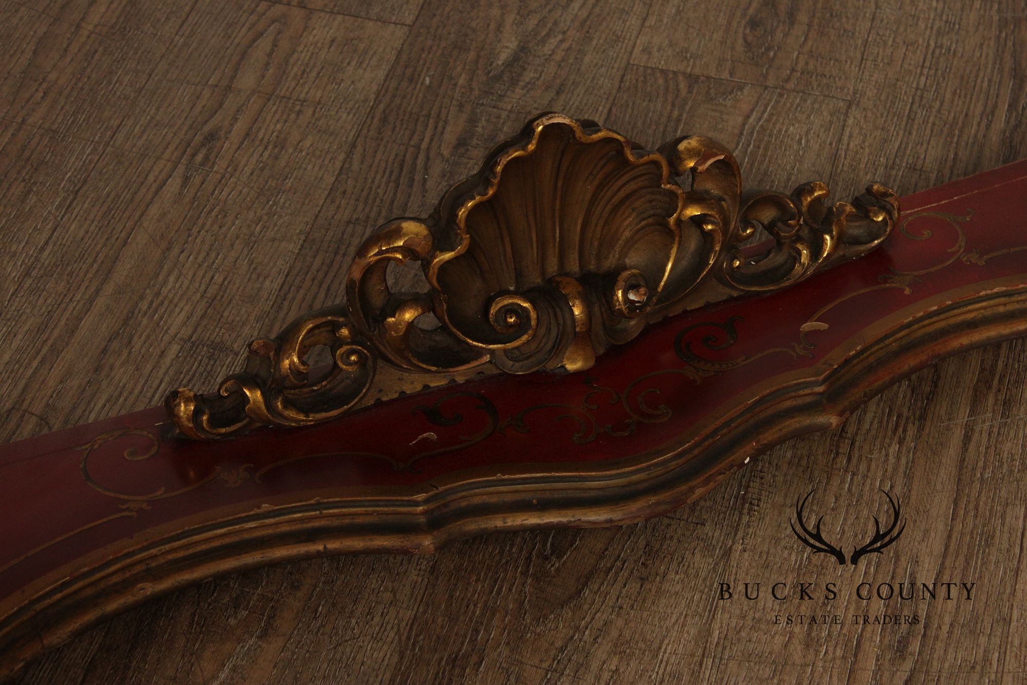 Italian Rococo Style Long Marble Top Console Table