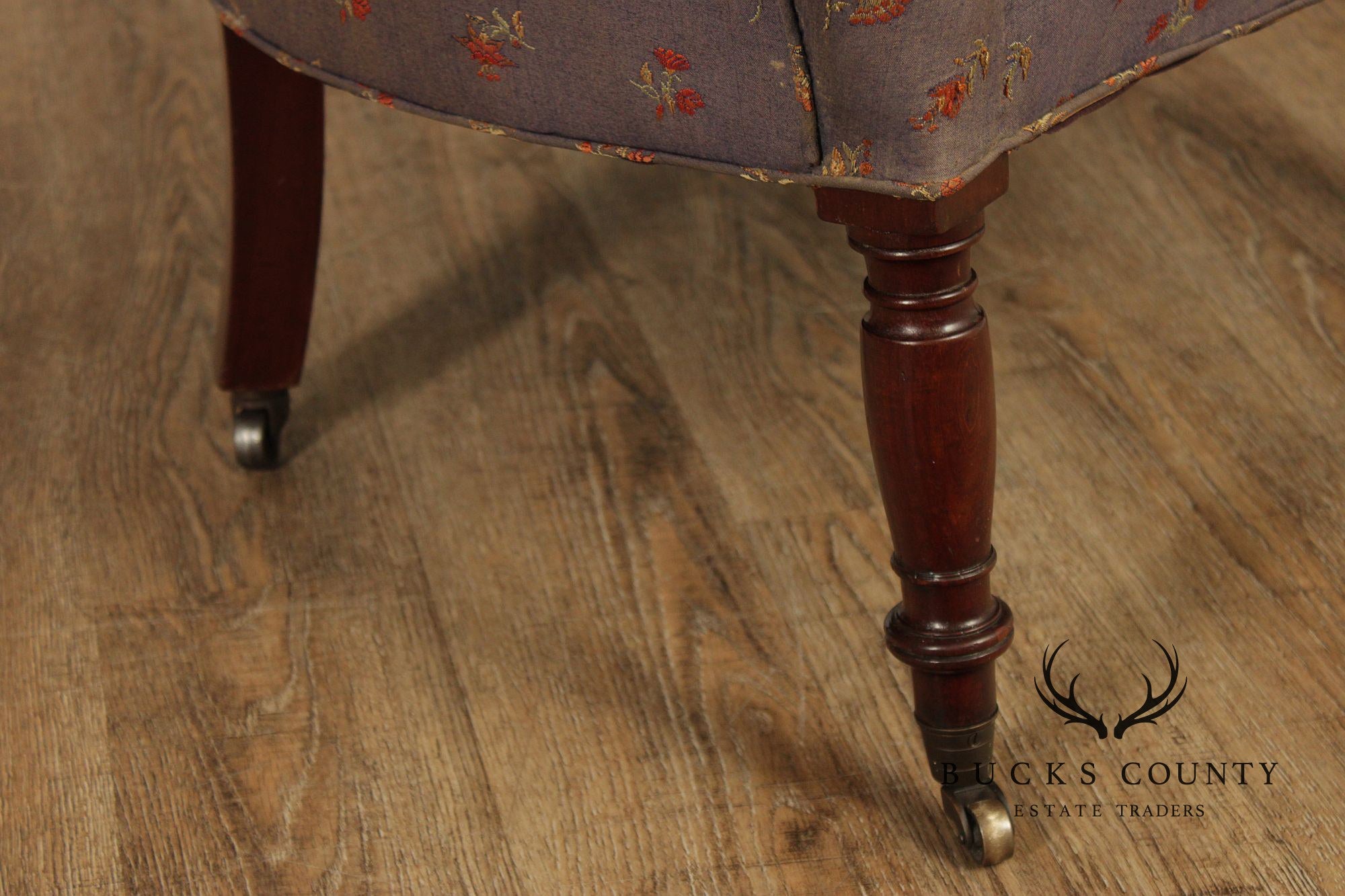 Antique English Regency Barrel Back Fireside Chair