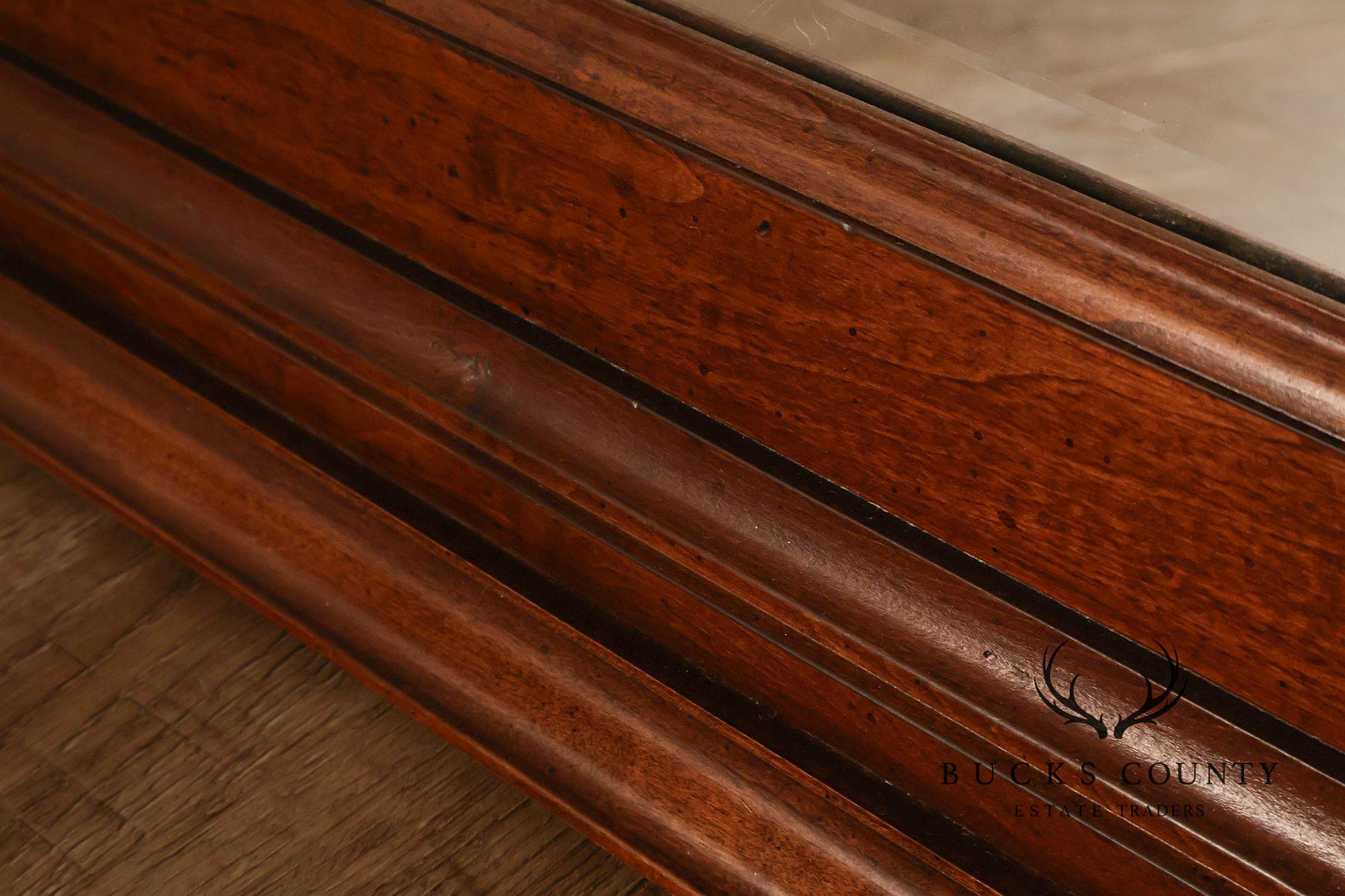 Thomasville Louis Philippe Style Arched Cherry Frame Landscape Wall Mirror