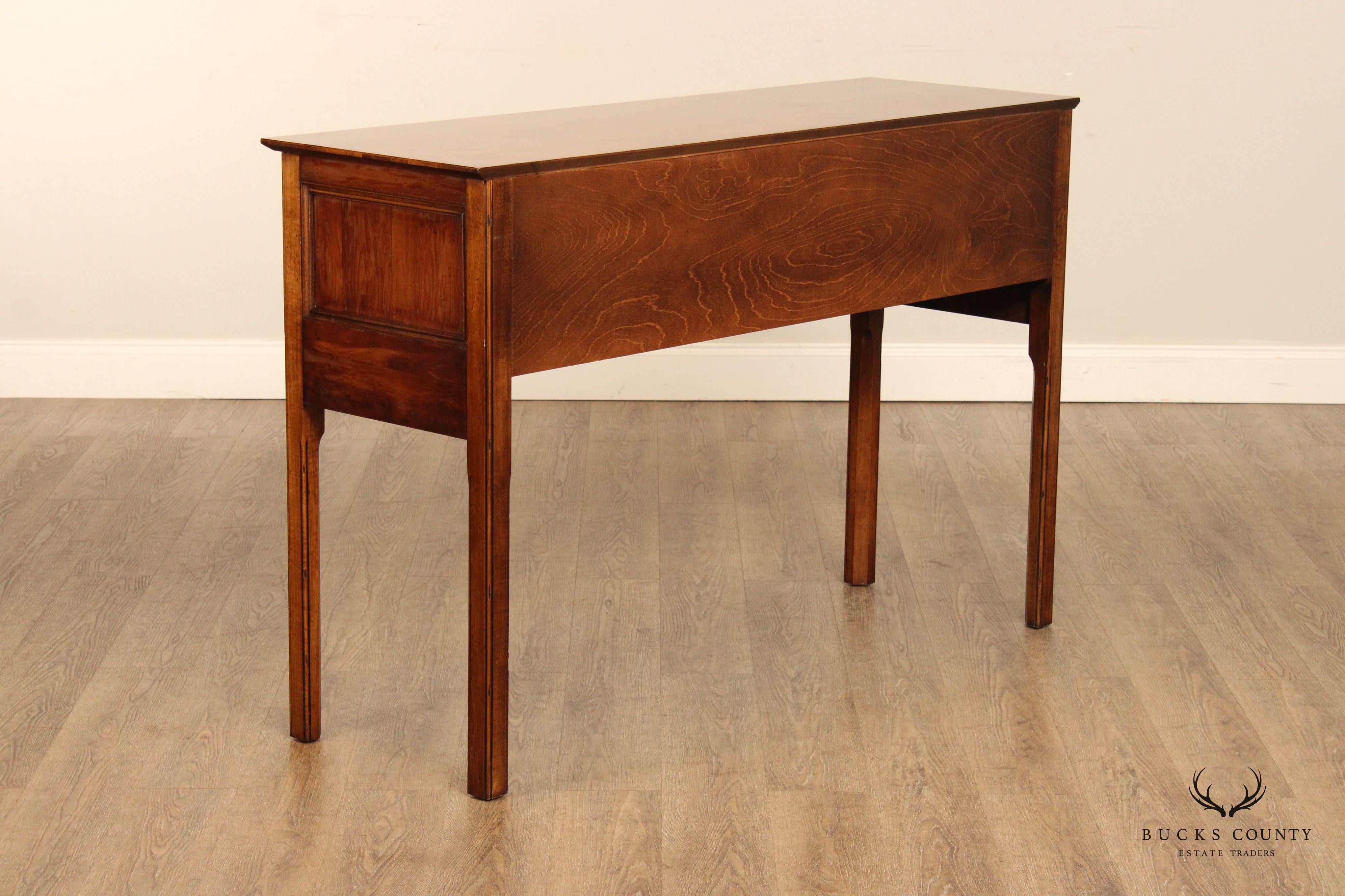 English Yew Wood George III Style Two-Drawer Sideboard Server