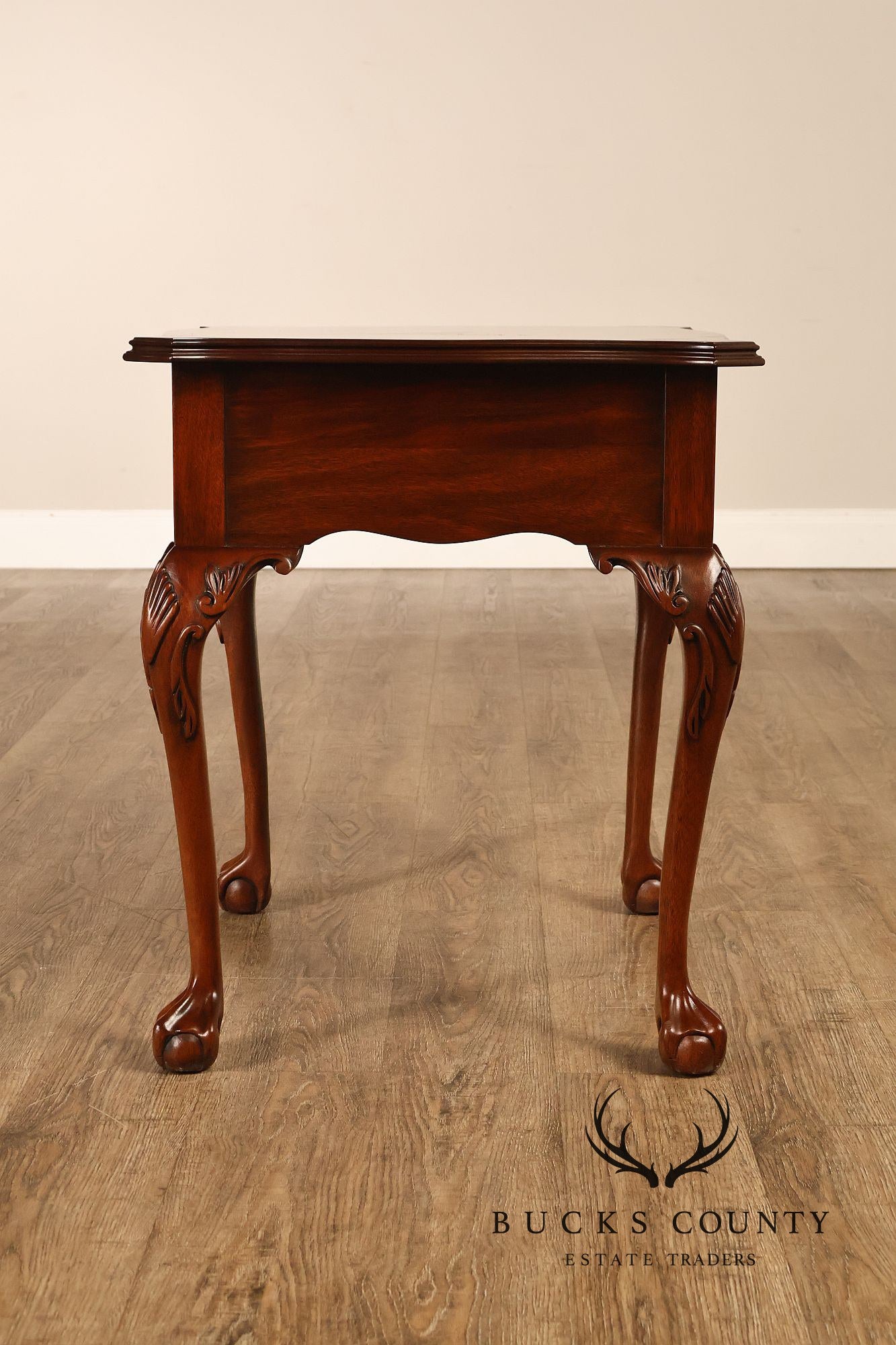 Henkel Harris Chippendale Style Mahogany One Drawer Lamp End Table