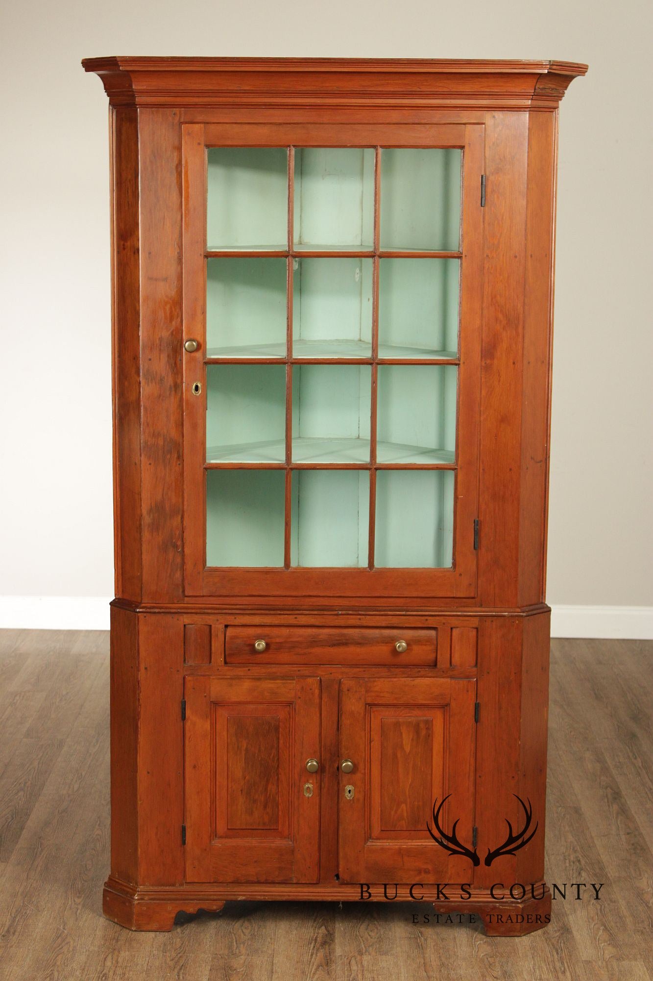 Antique Softwood Corner Cupboard