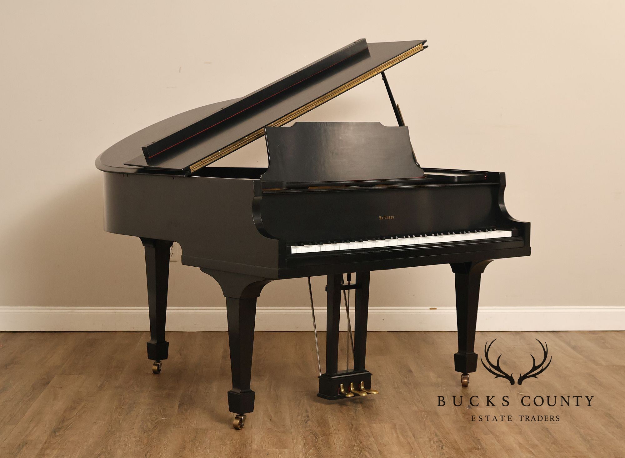 Kurtzman Ebonized Grand Piano And Duet Bench