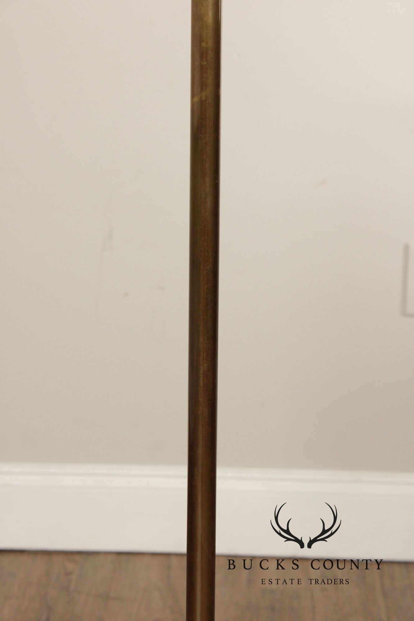 Leviton Mid-Century Modern Style Brass Adjustable Floor Lamp