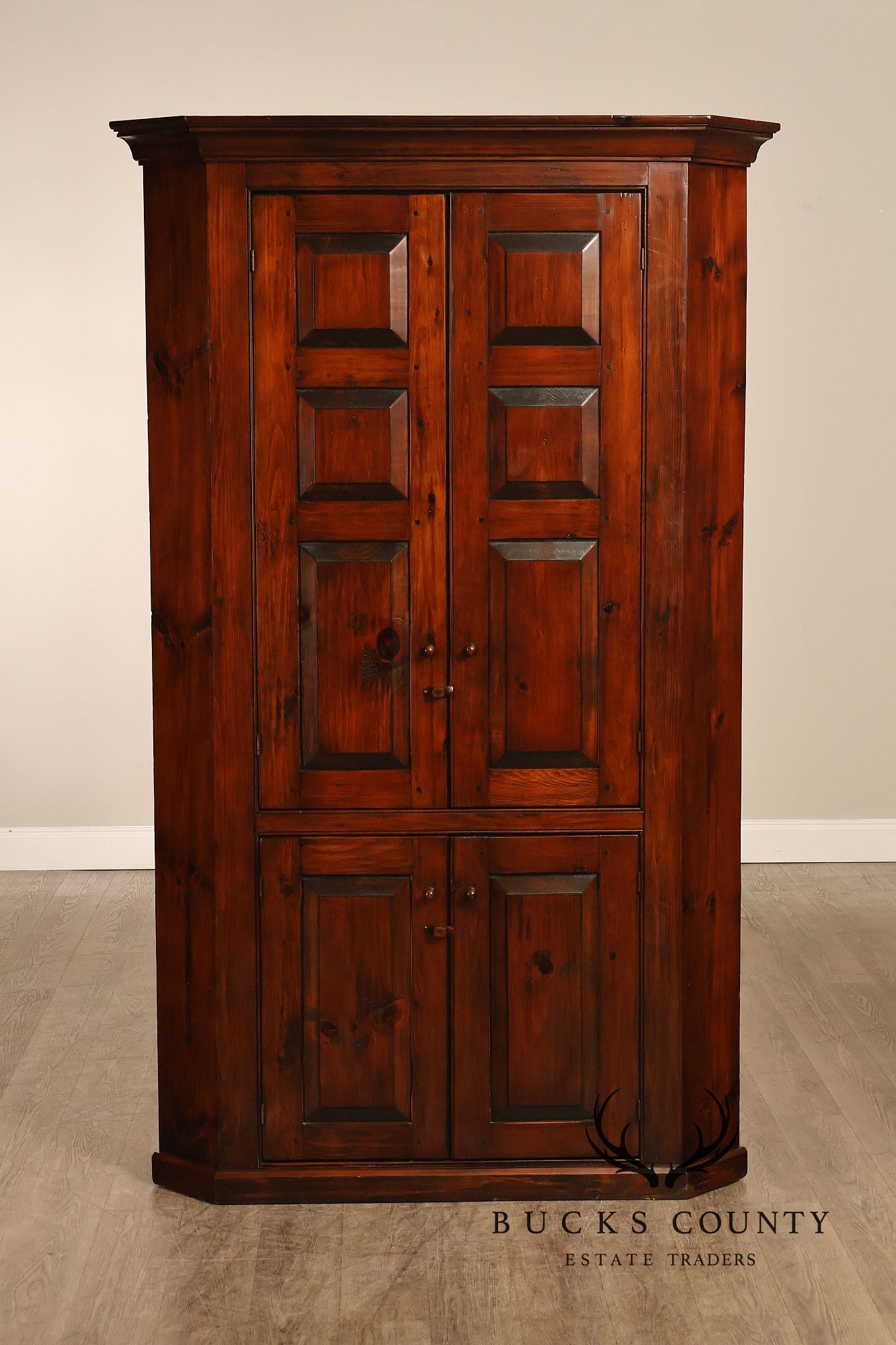 Stephen Von Hohen Farmhouse Pine Corner Cupboard
