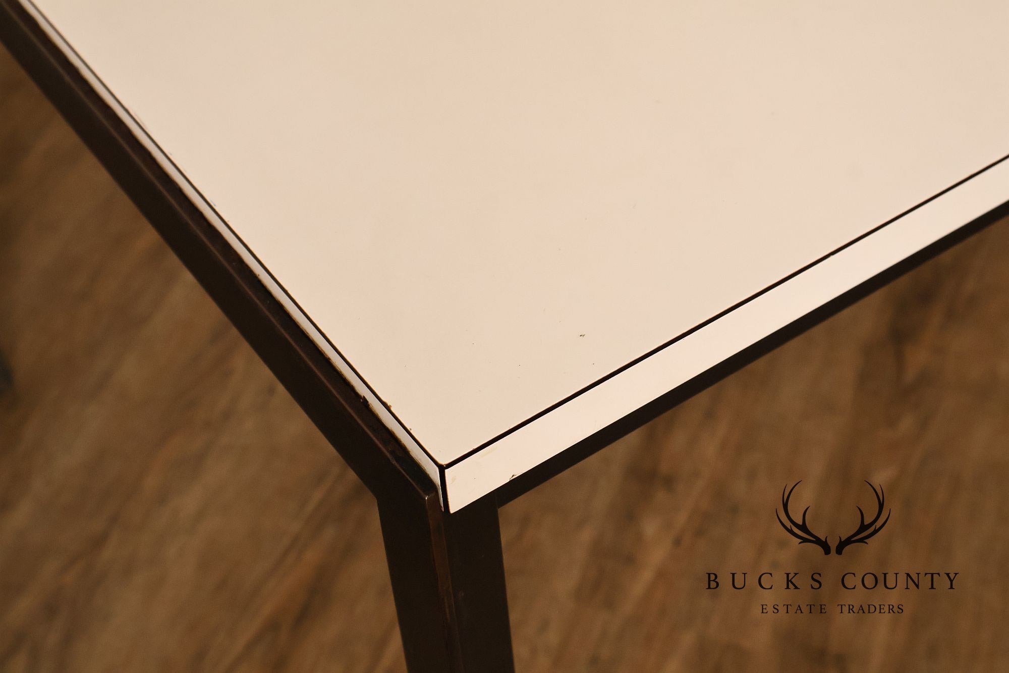 Vintage Knoll Associates Mid Century Modern White Laminate And Black Metal Dining Table