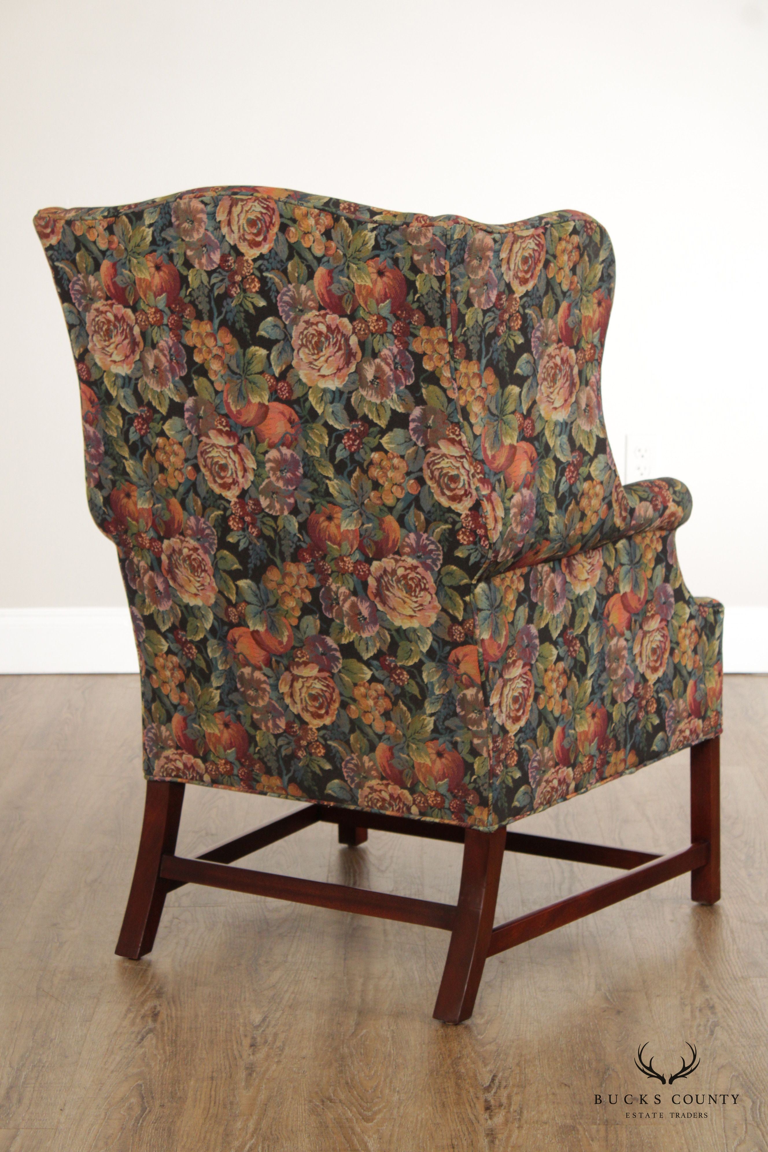 Southwood Chippendale Style Mahogany Wing Chair