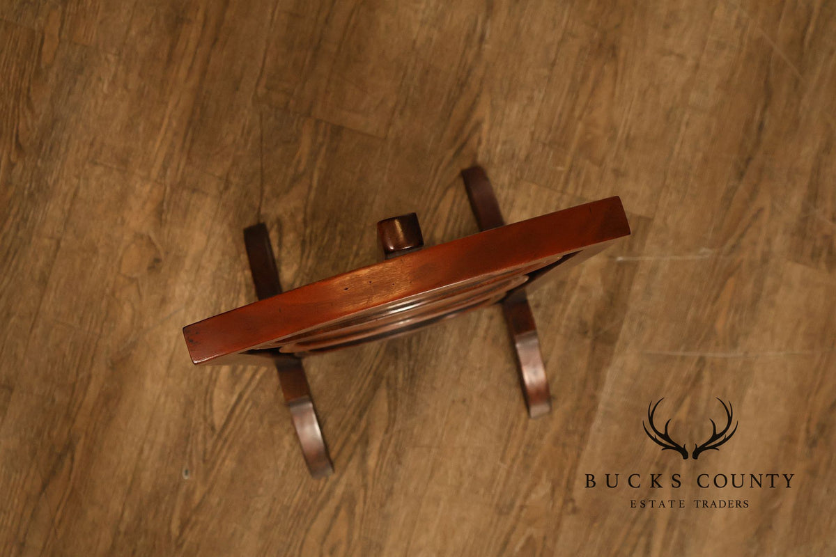 Mahogany Three Tier Collapsible Dumbwaiter Stand