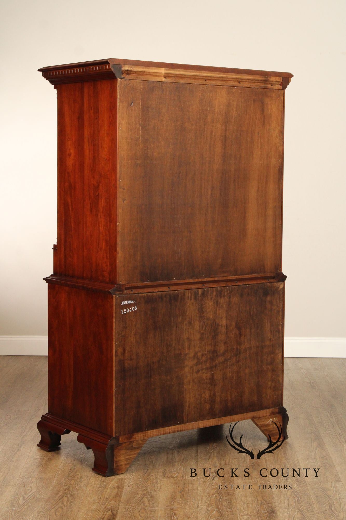 Statton Chippendale Style Cherry Chest on Chest