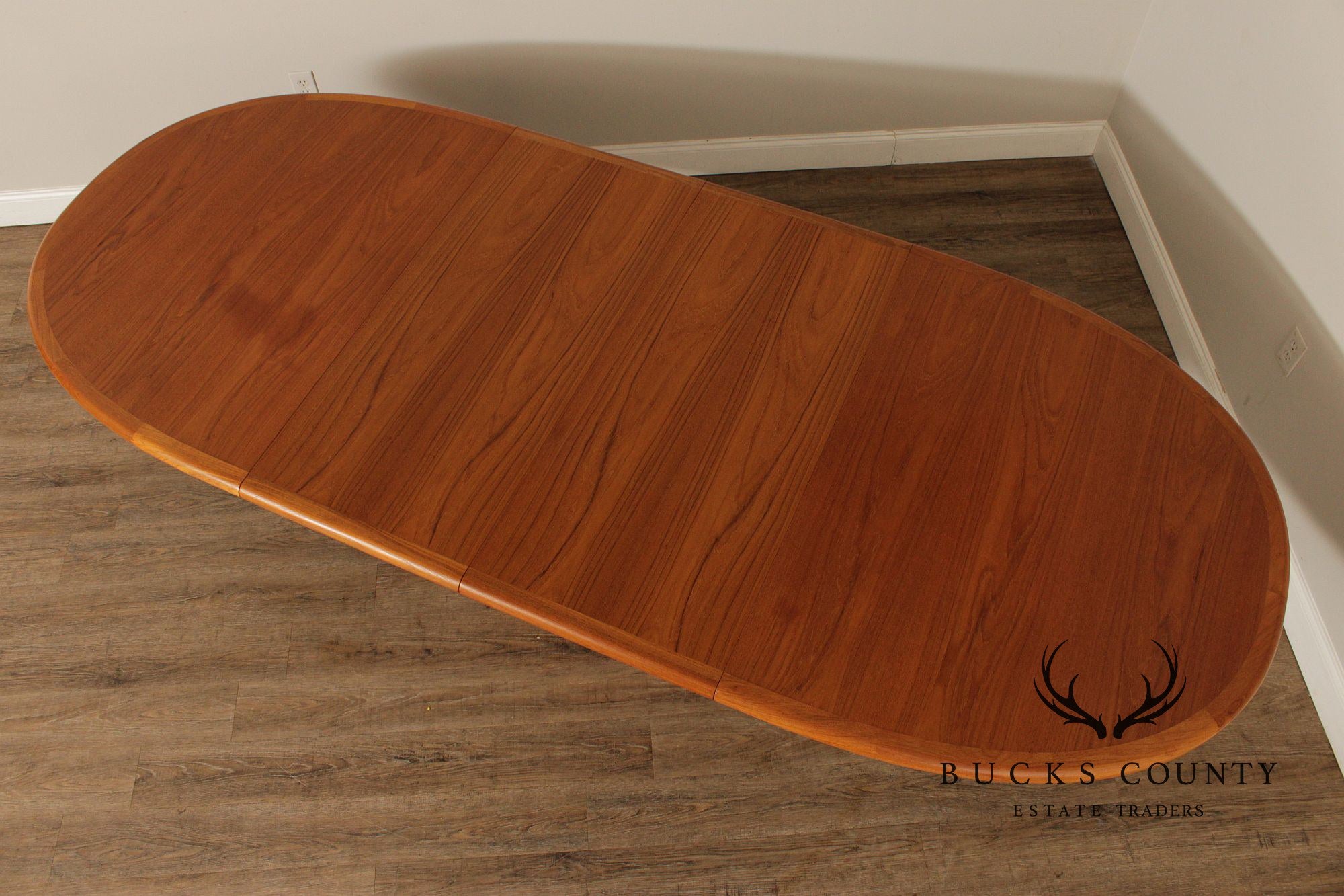 Ansager Møbler Danish Teak Pedestal Dining Table With Two Leaves