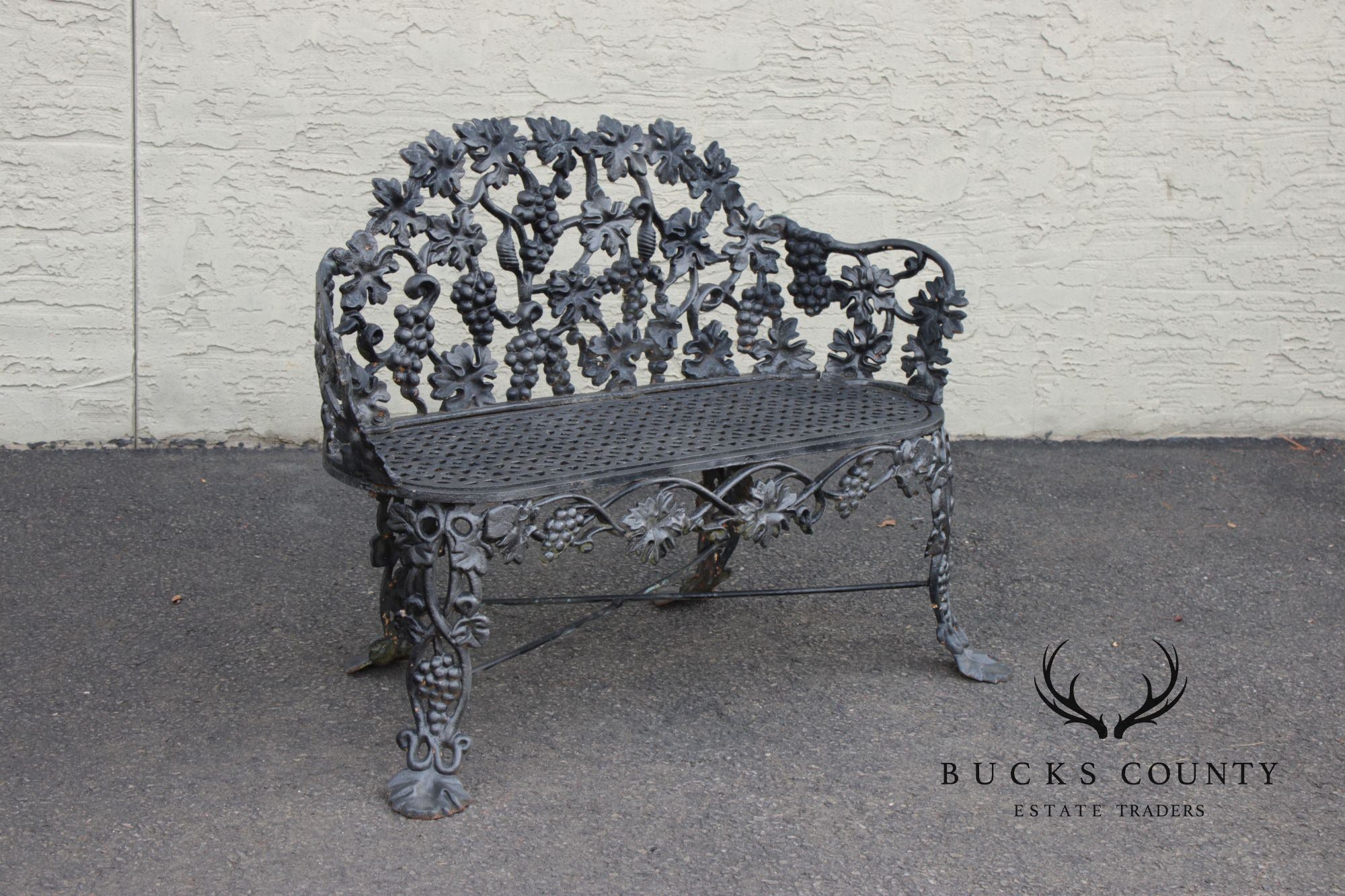 Antique Victorian Style Cast Iron Outdoor Garden Bench