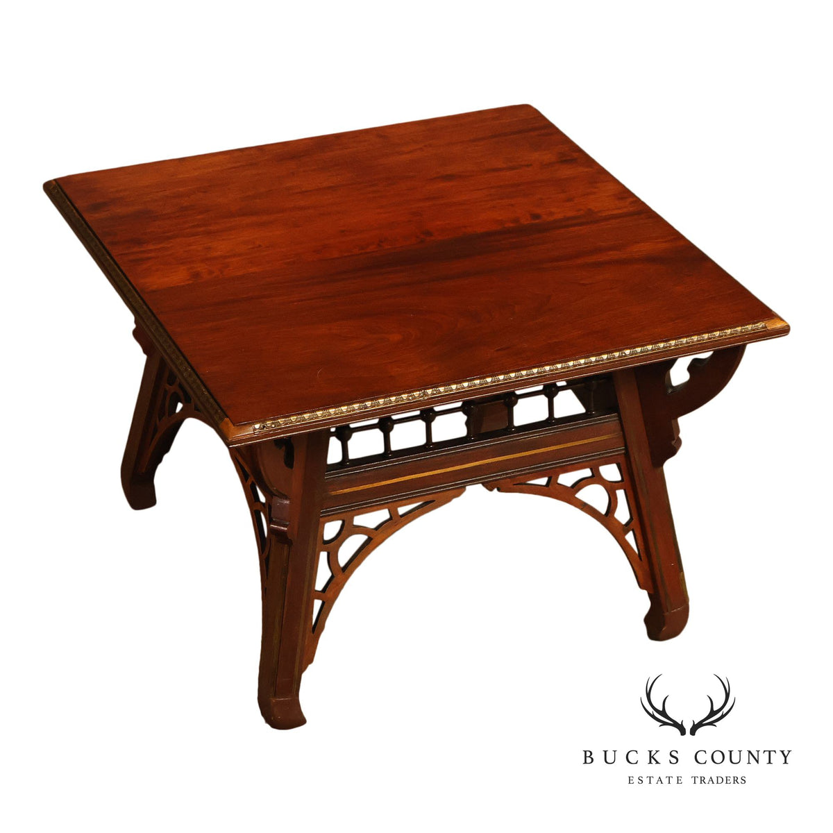 Gothic Revival Style Carved Walnut Coffee Table