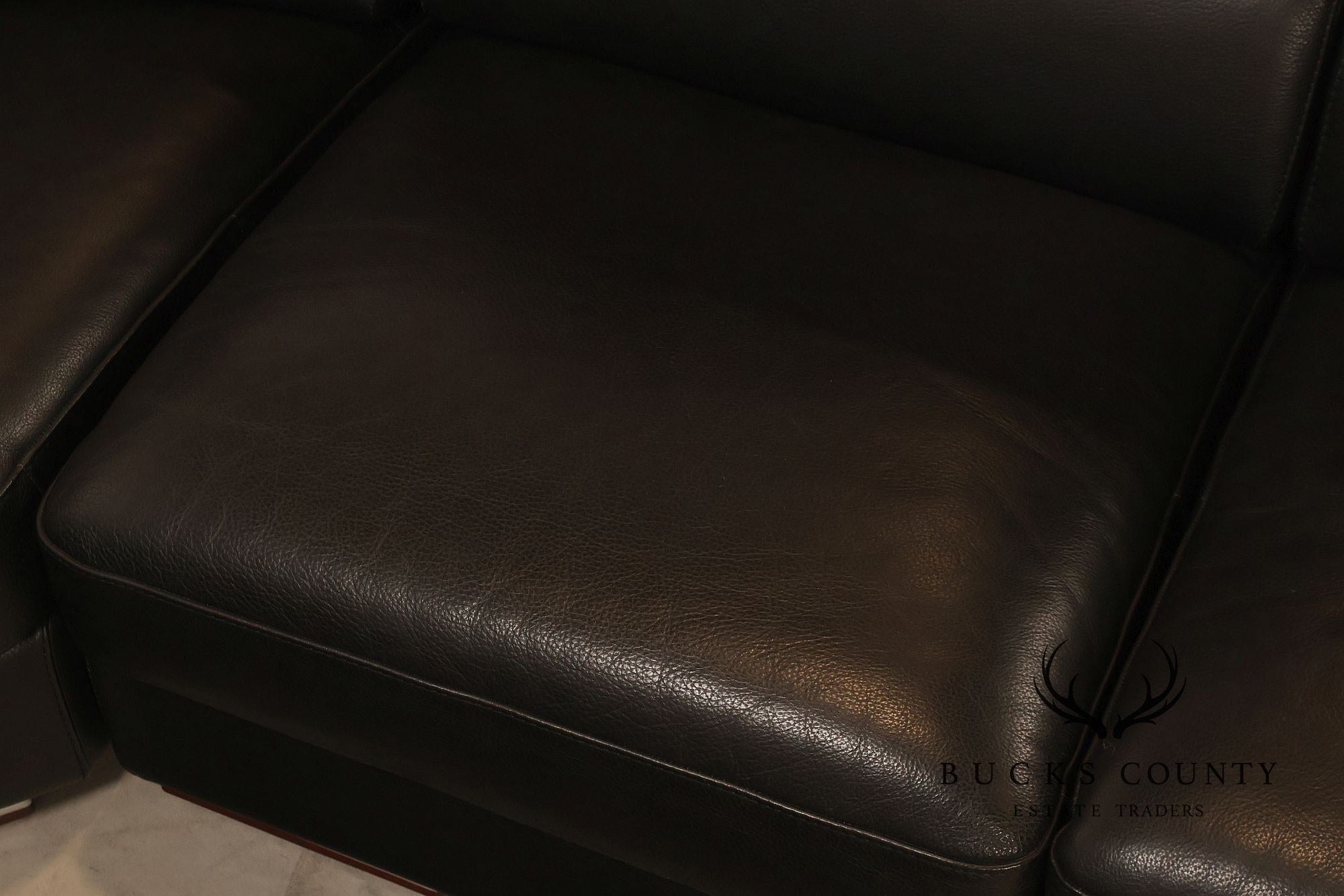 Italian Homes Contemporary Black Leather Sectional Sofa