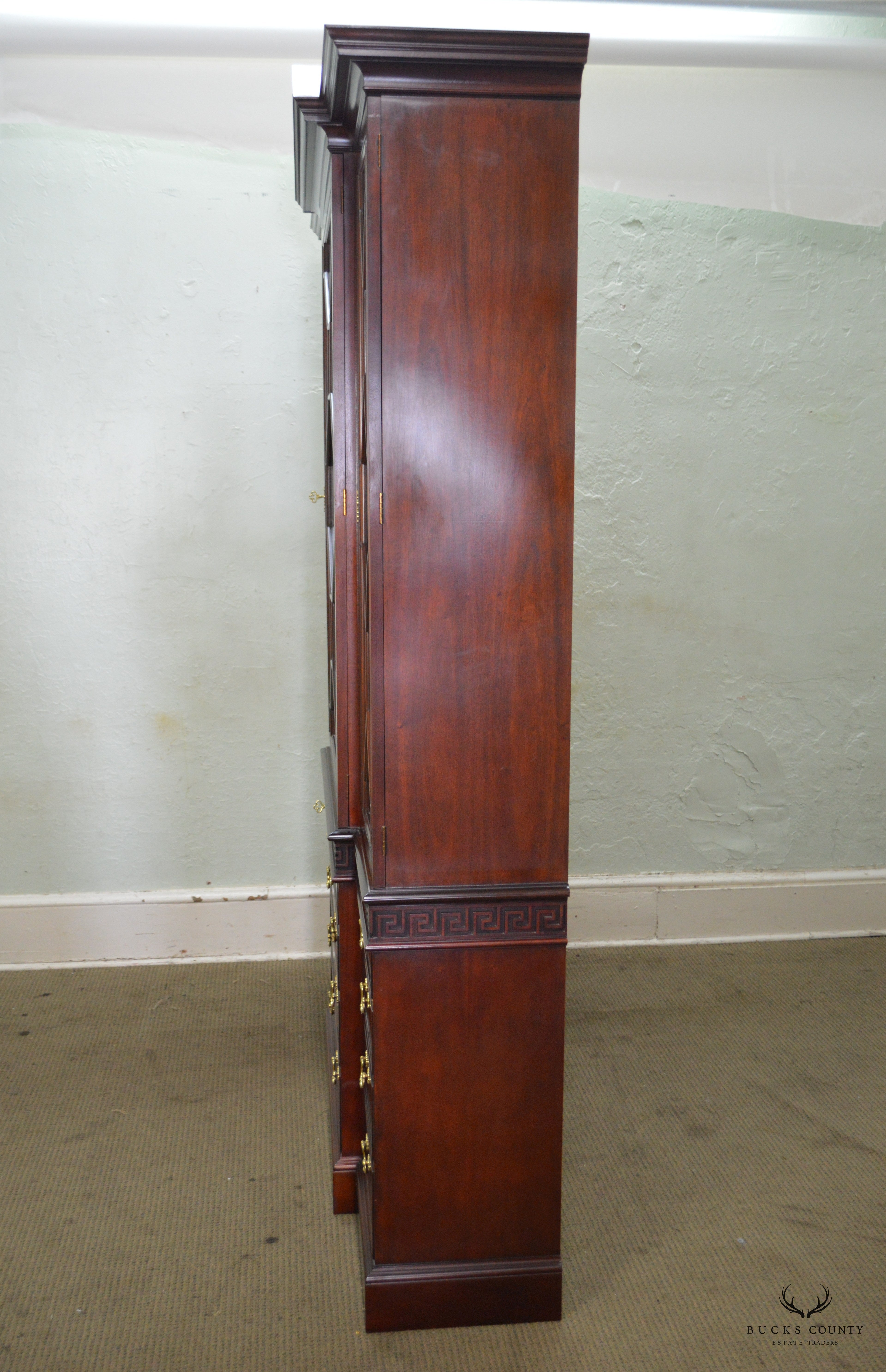 Baker Colonial Williamsburg Collection Large Mahogany Chippendale Breakfront