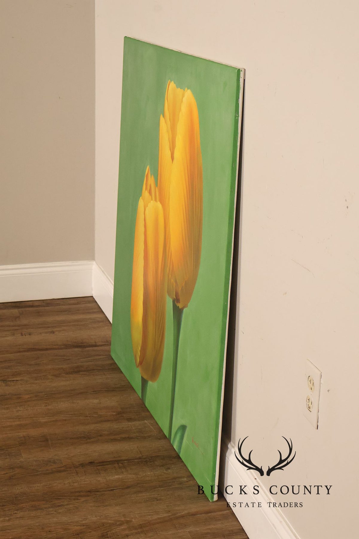 Artist Signed Photorealistic Oil Painting, Tulips