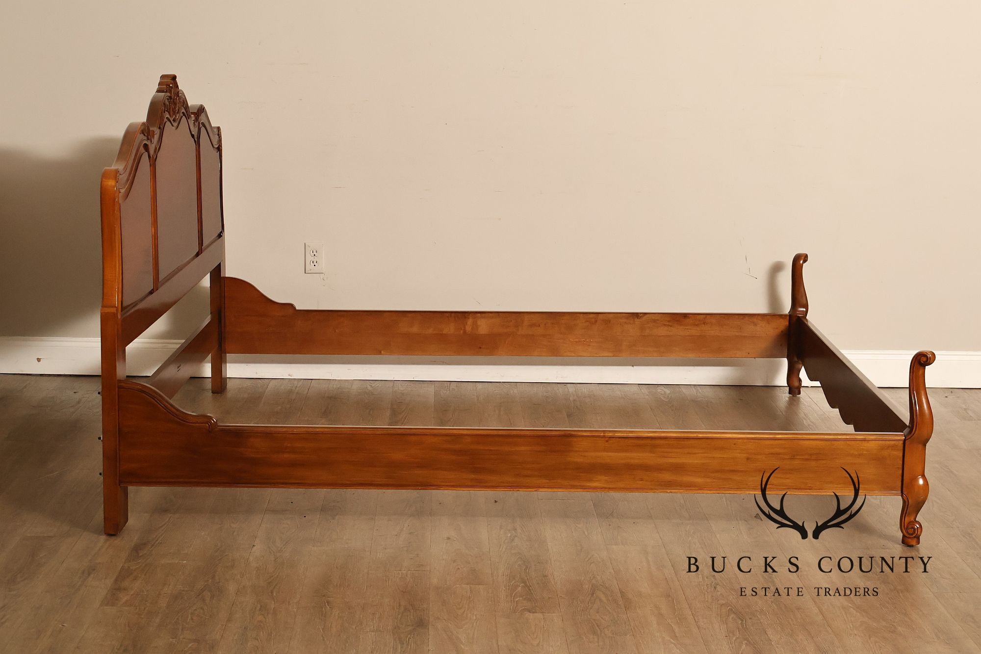 Henredon Carved Cherry King Size Bed Frame