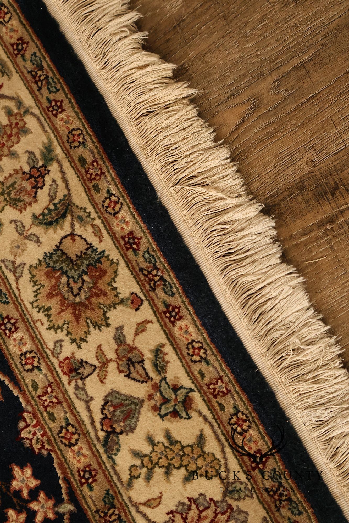 Chinese Tabriz Fish Pattern Hand Woven Wool & Silk Area Rug 4' x 6'