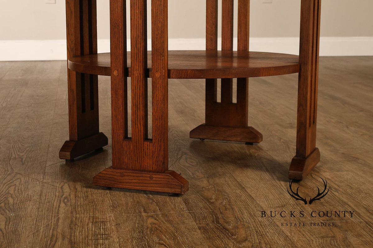 Stickley Mission Collection Oak Round Lamp Table