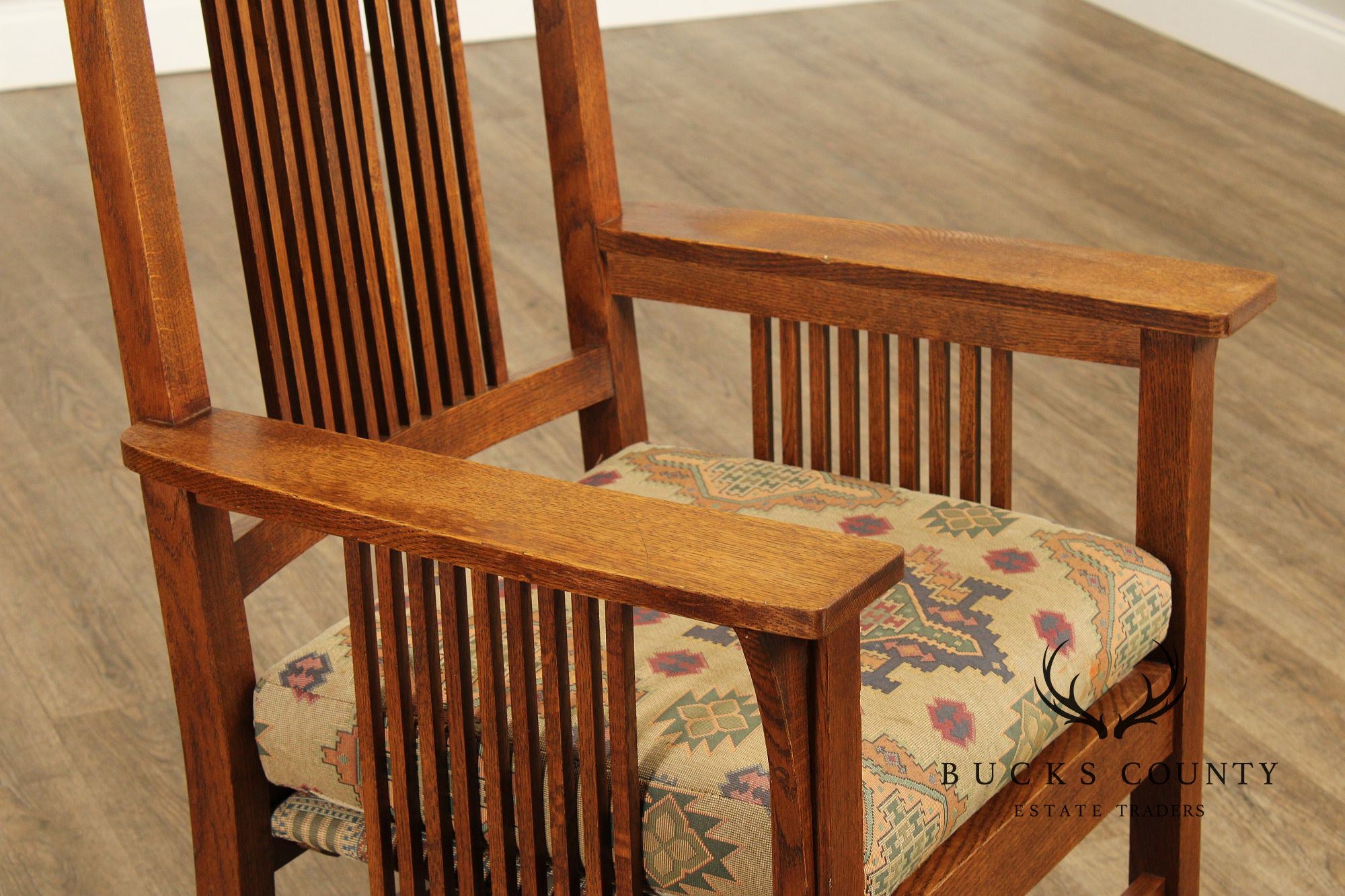 Stickley Mission Collection Oak Spindle Armchair