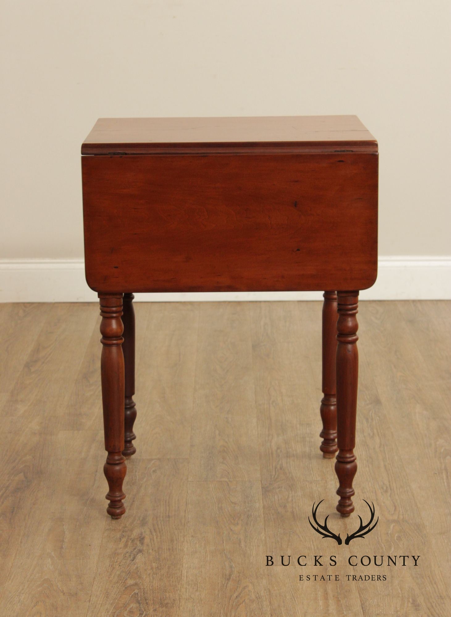 Antique Sheraton Cherry And Mahogany Drop-Leaf Work Table