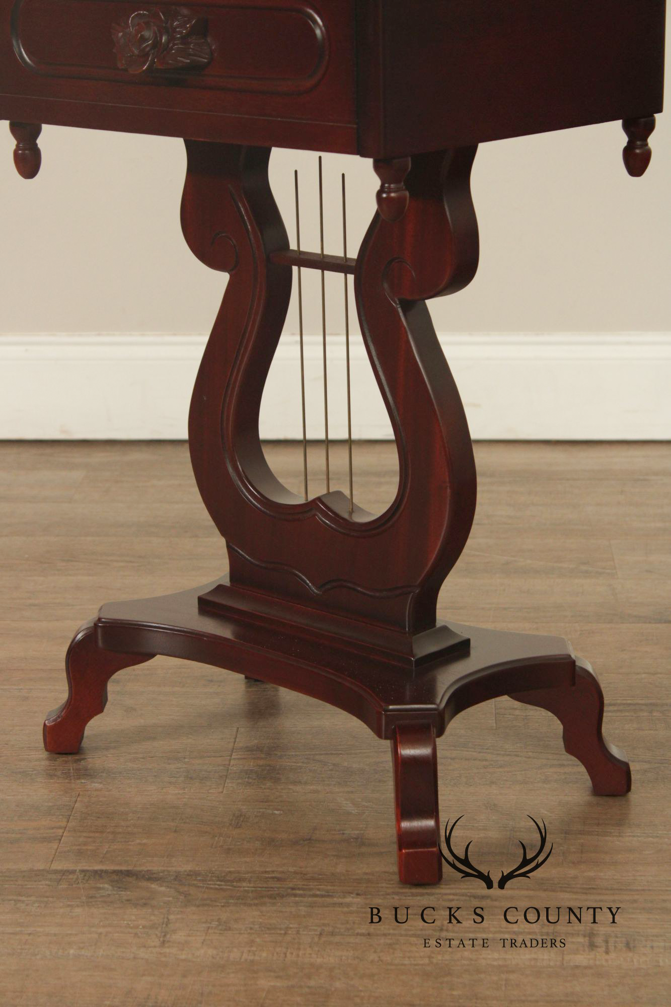 Victorian Style Marble Top Mahogany Side Table