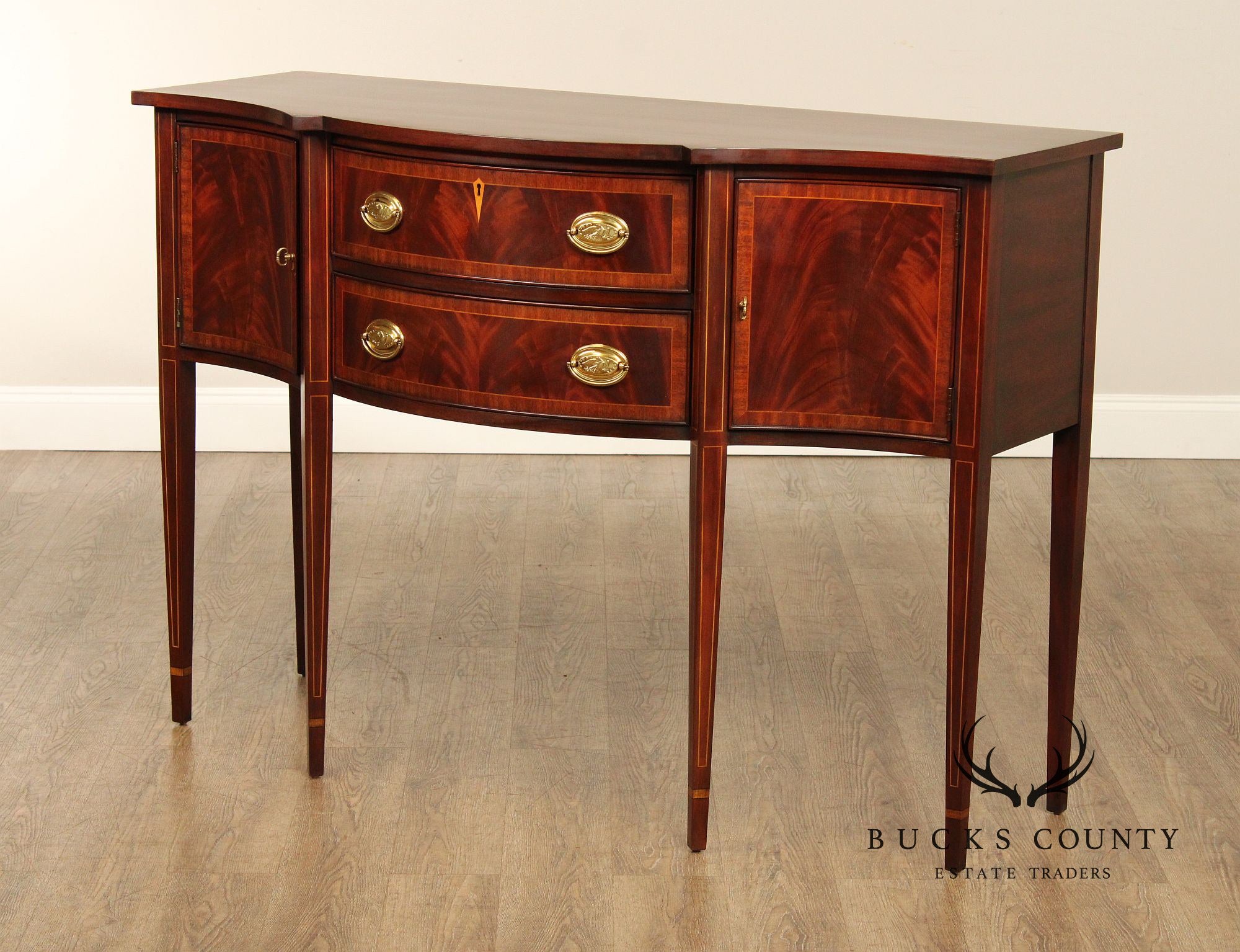 Henkel Harris Hepplewhite Style Inlaid Mahogany Sideboard