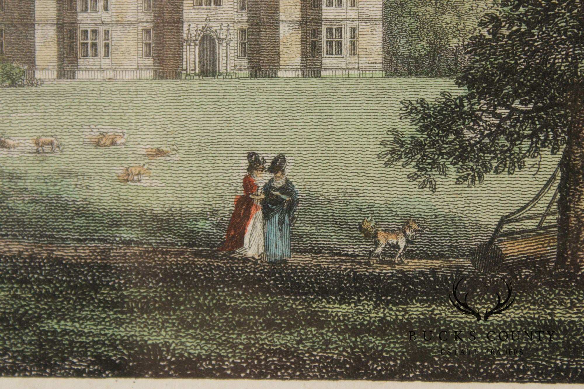 William Watts Framed Colored Print of English Estate