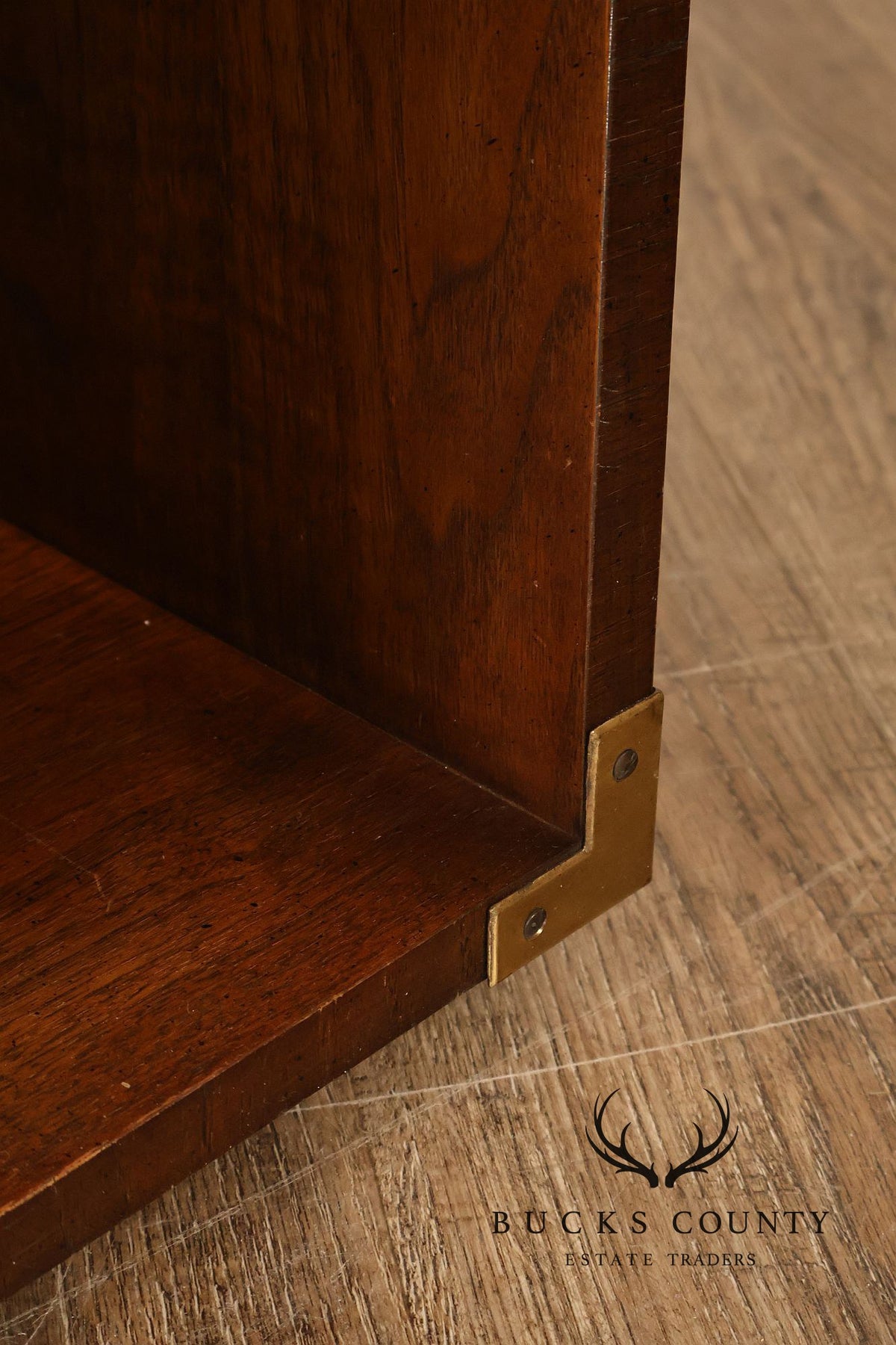 Lane Mid Century Modern Pair Of Walnut Campaign Style Nightstands