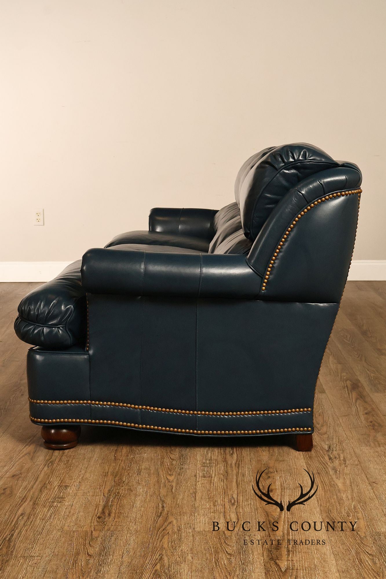 Hancock & Moore Blue Leather 'Austin' Sofa