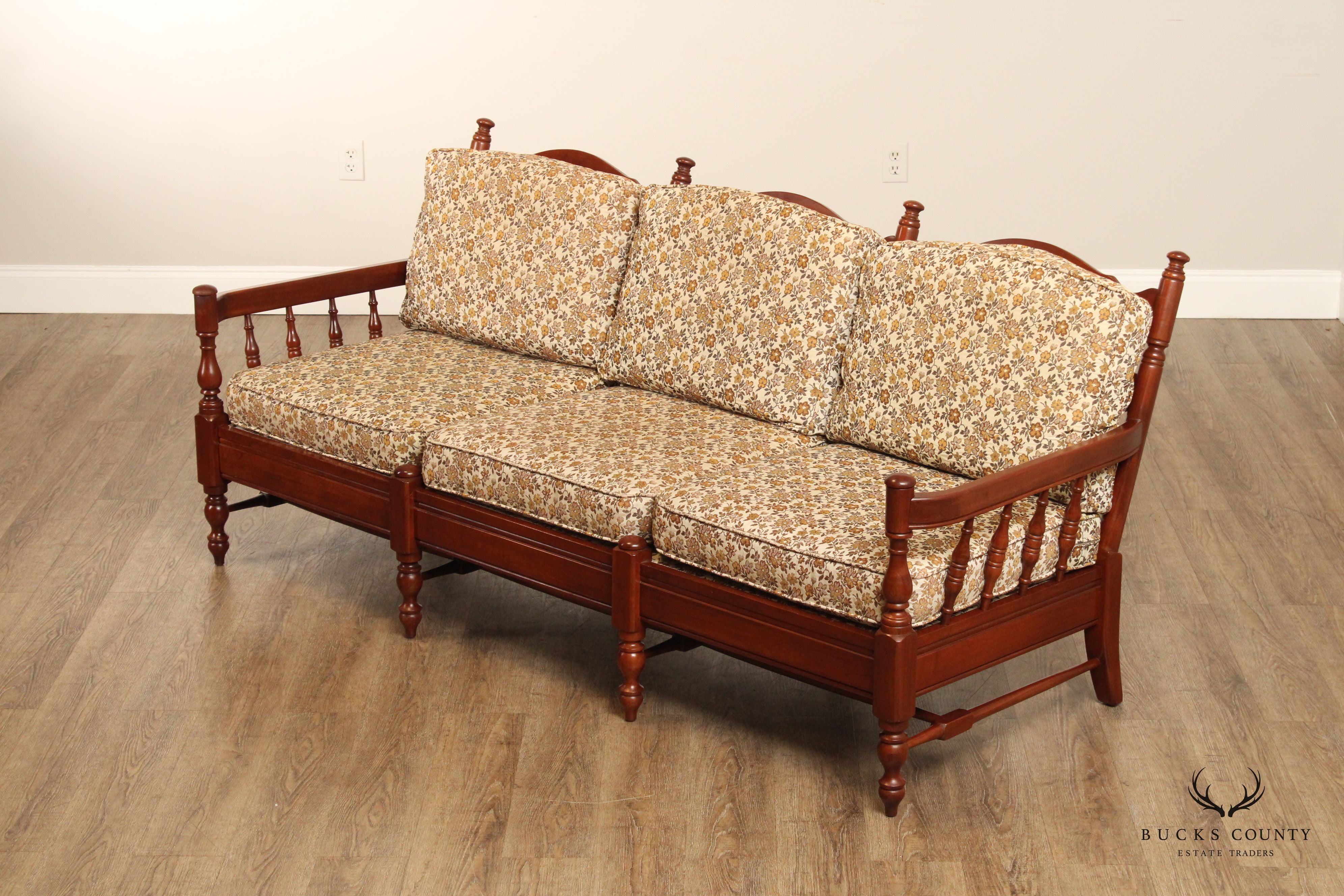 Early American Style Cherry Spindle Sofa