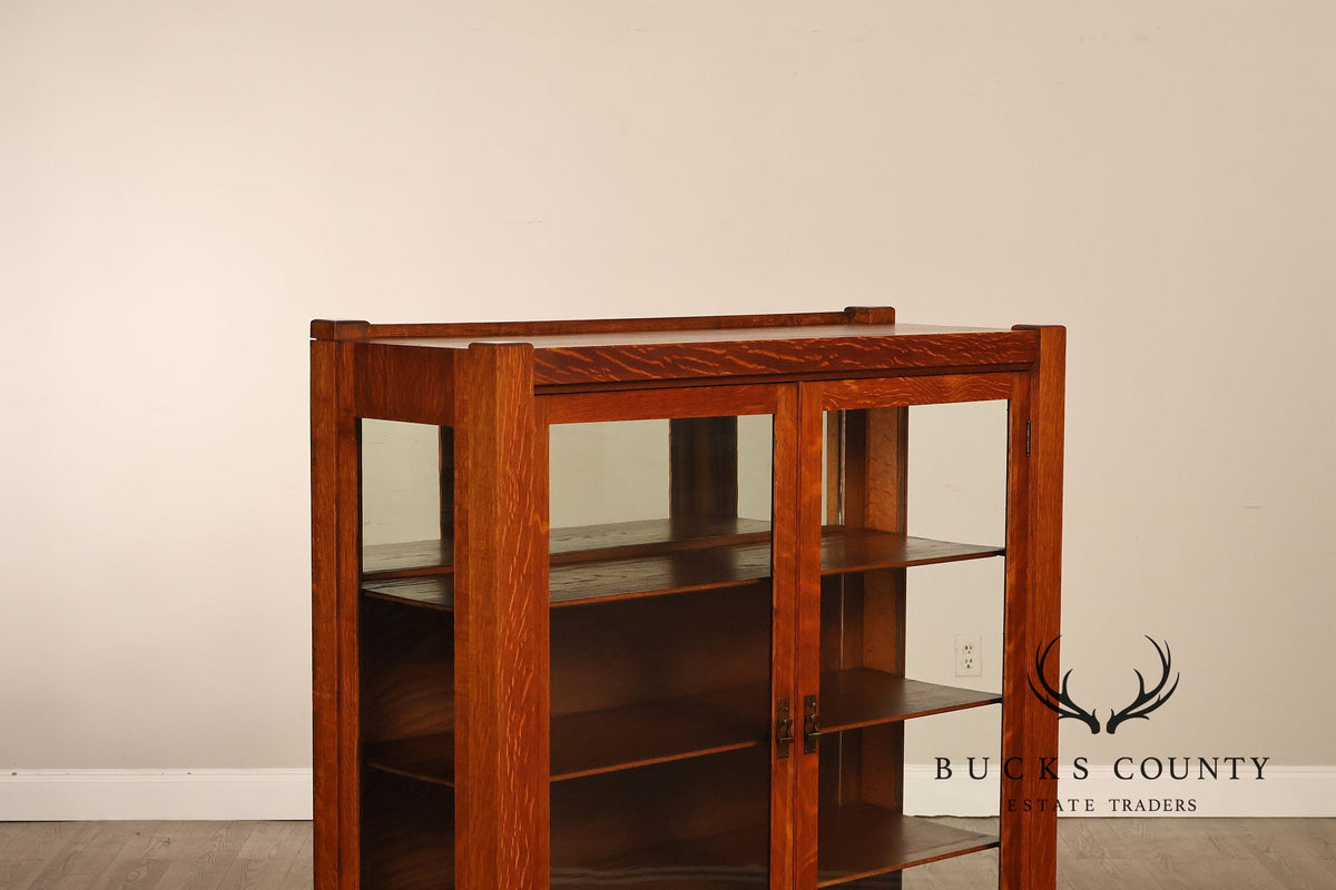 Antique Grand Rapids Mission Oak China Cabinet