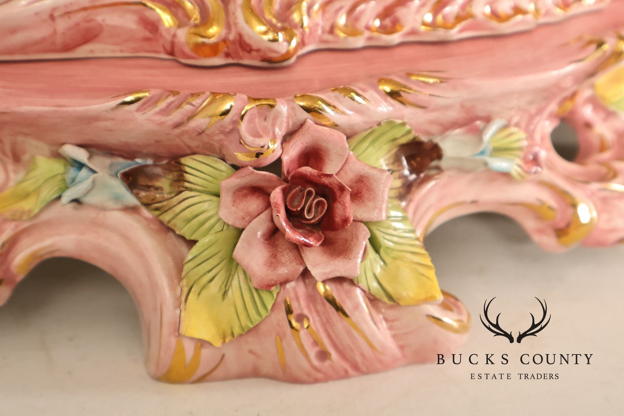 Italian Hand Painted Capodimonte Porcelain Table Lamp