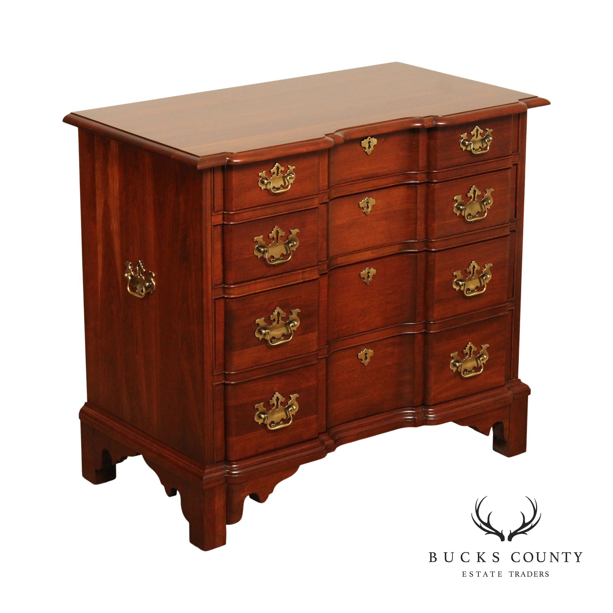 Pennsylvania House Chippendale Style Cherry Blockfront Chest of Drawers