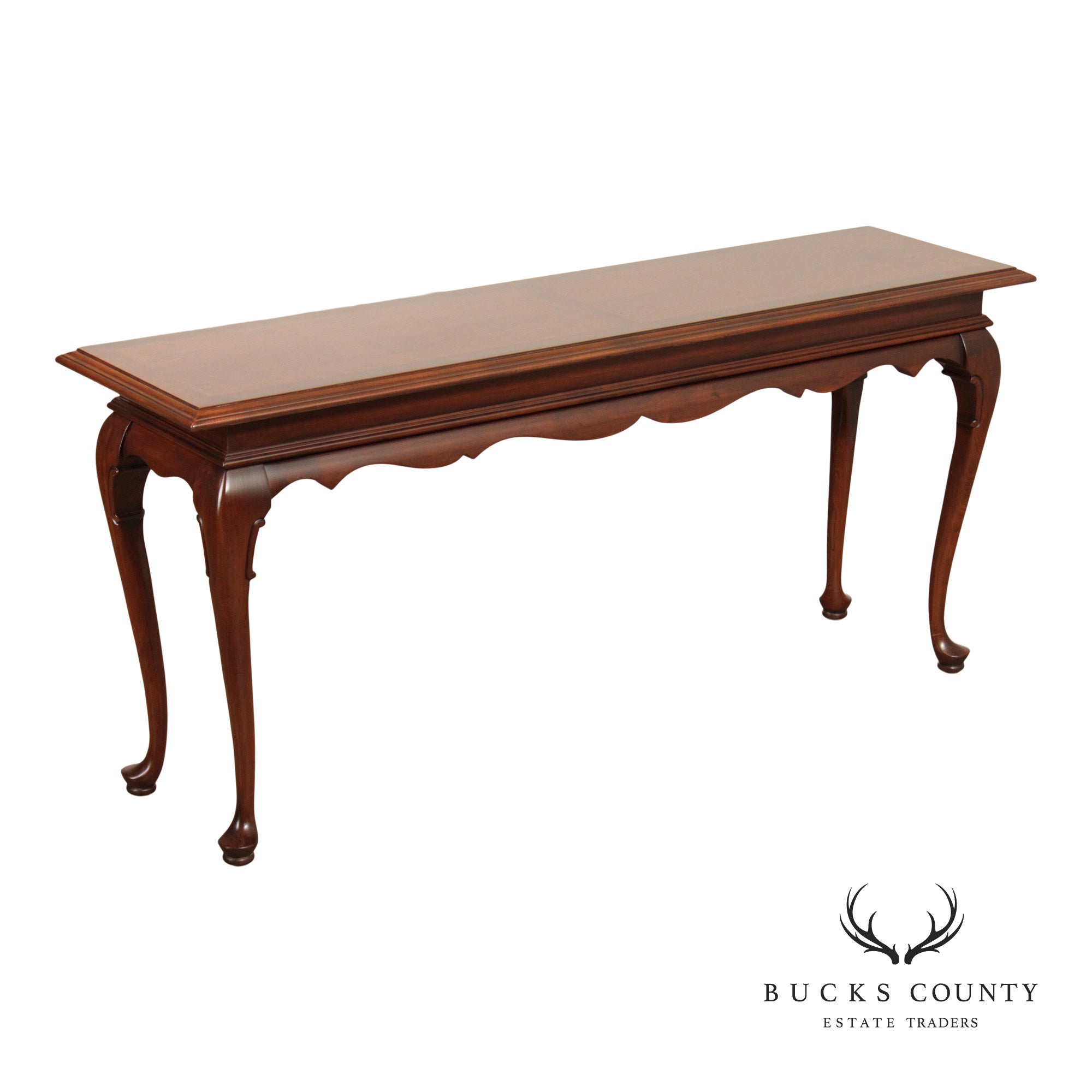Ethan Allen Queen Anne Style Cherry Console Table