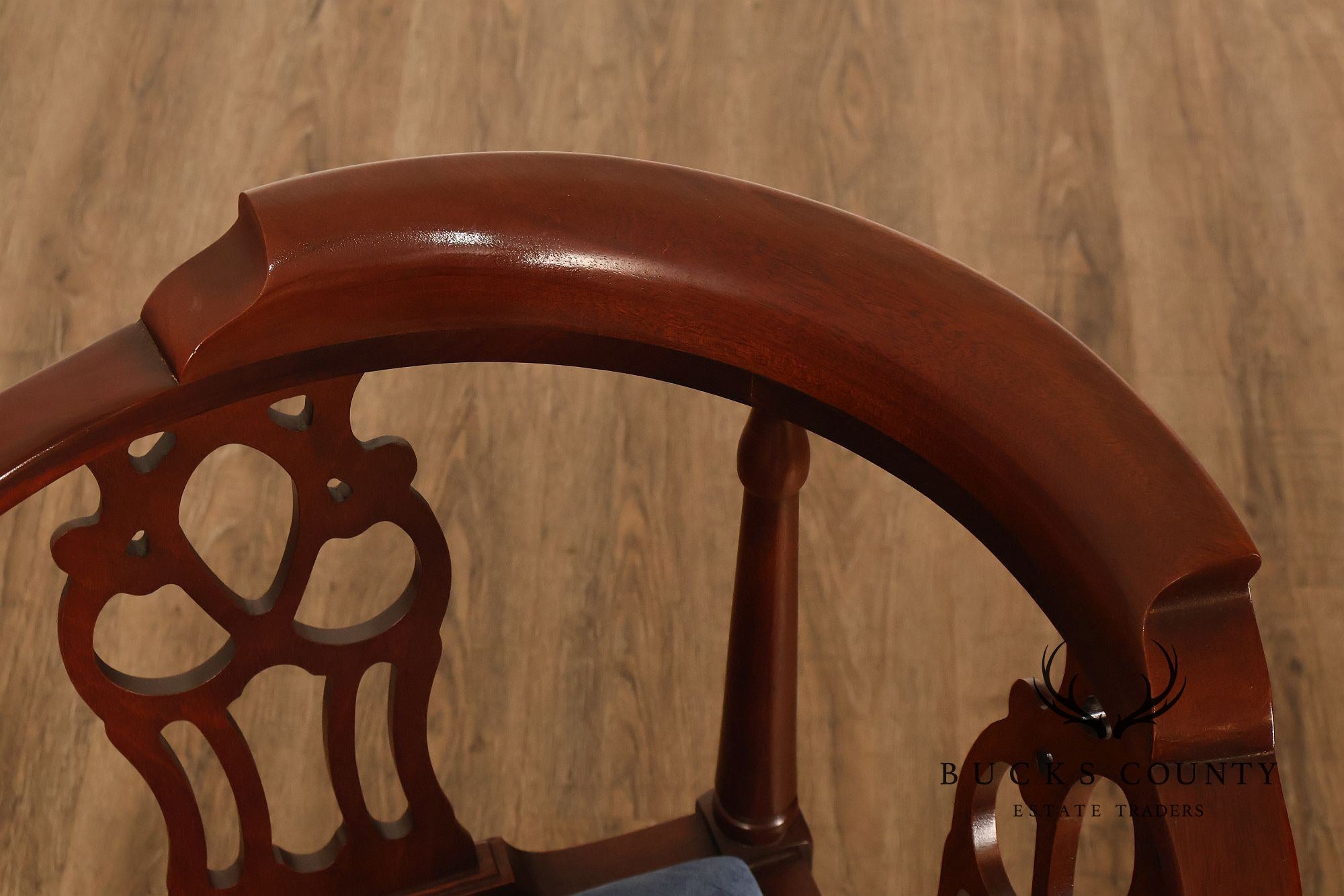 Chippendale Style Solid Mahogany Corner Chair