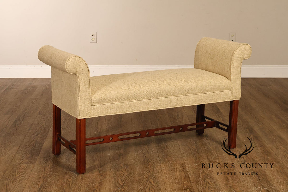 Ethan Allen Chippendale Style Mahogany Bench