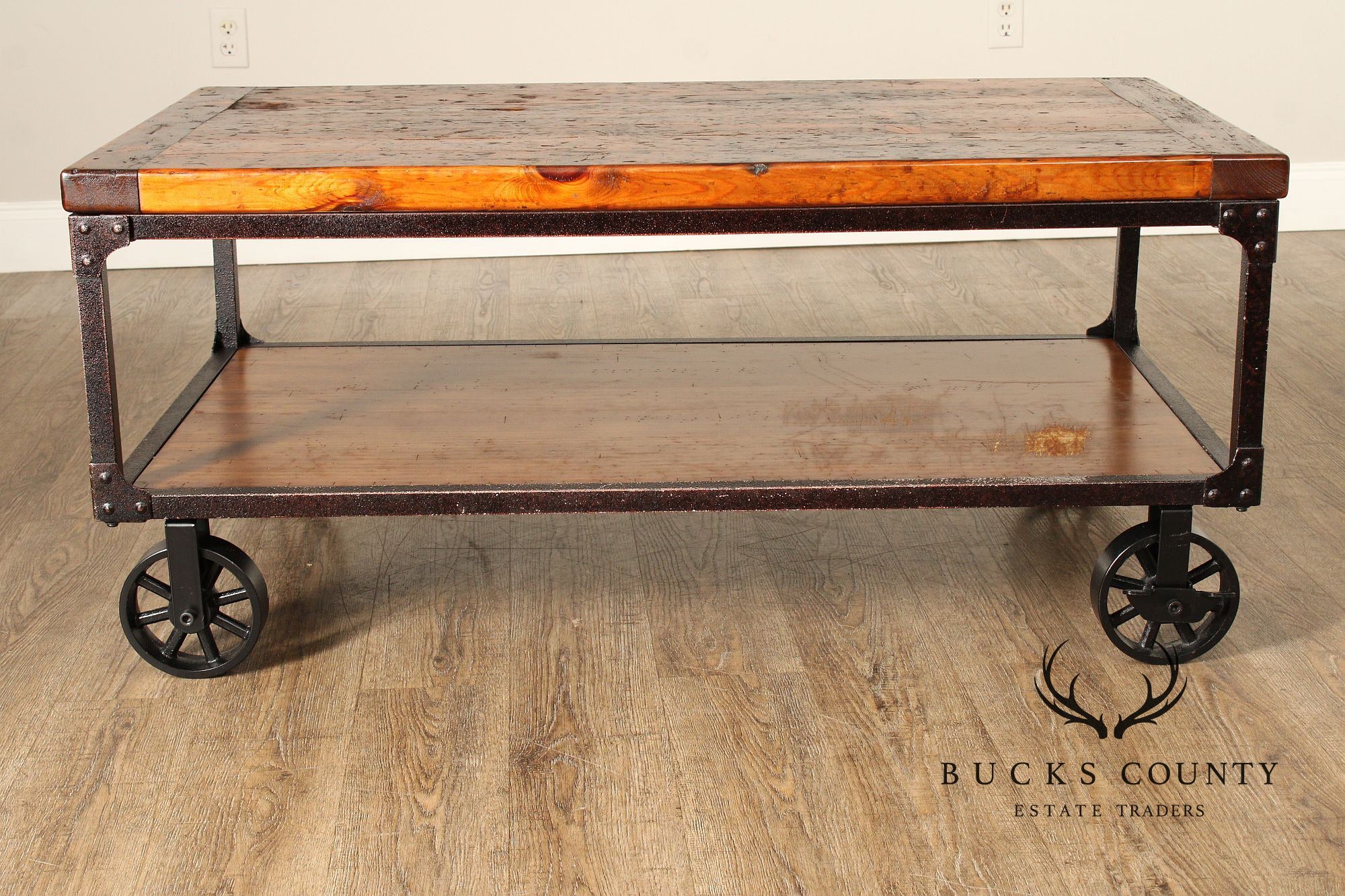 Industrial Style Rolling Coffee Table