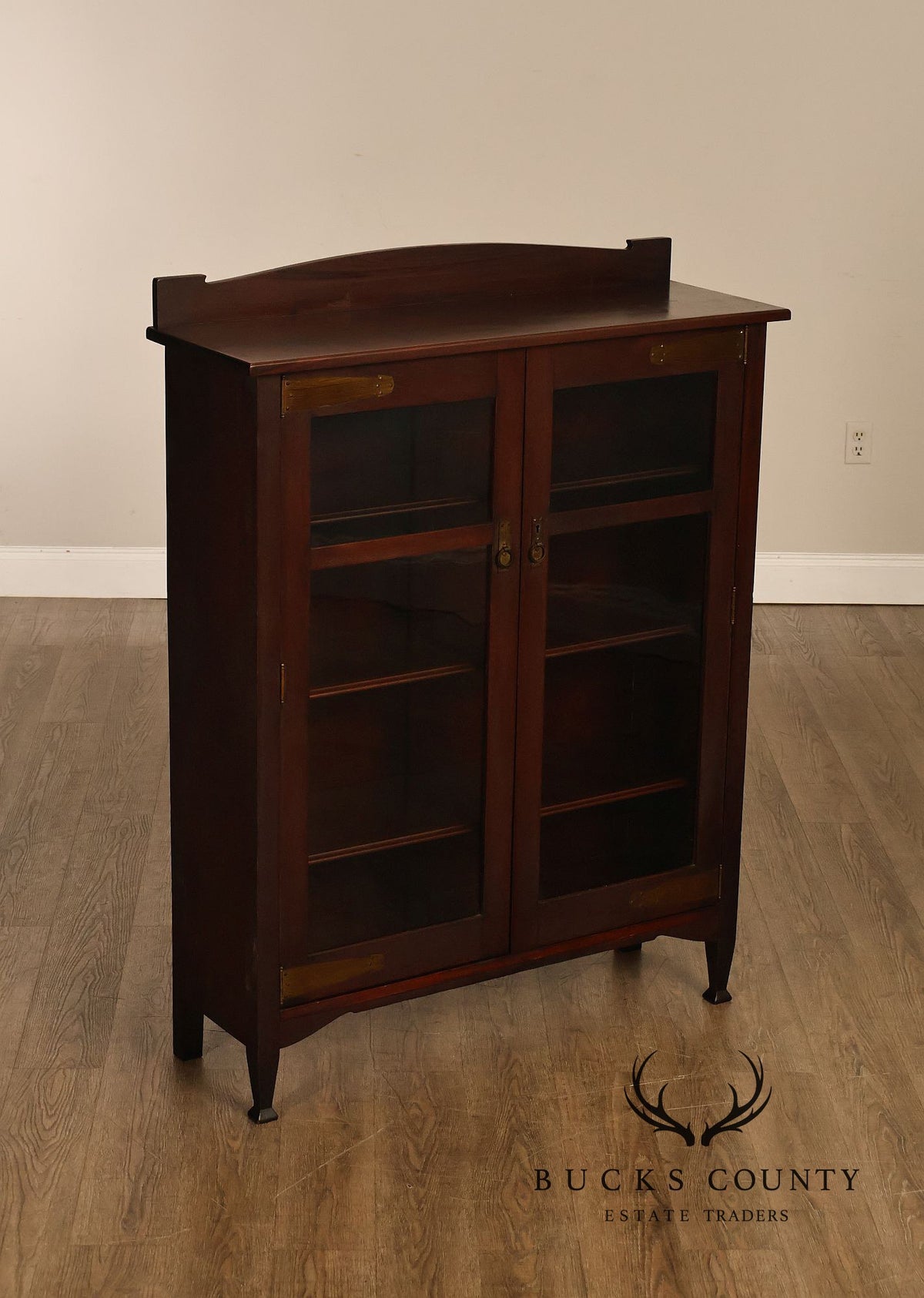 Grand Rapids Arts And Crafts Mahogany Glass Door Bookcase