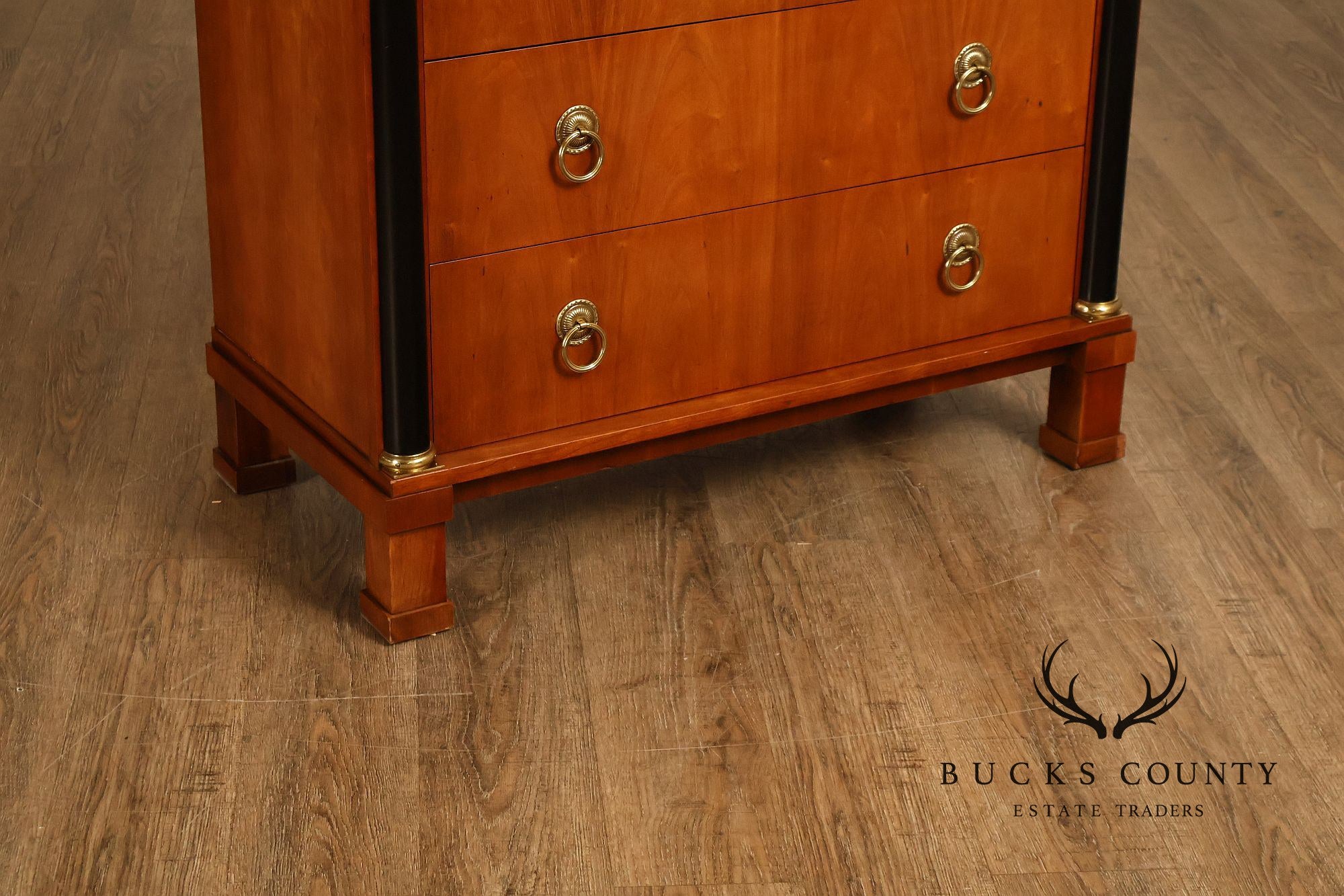 Baker Biedermeier Style Chest of Drawers with Ebonized Columns