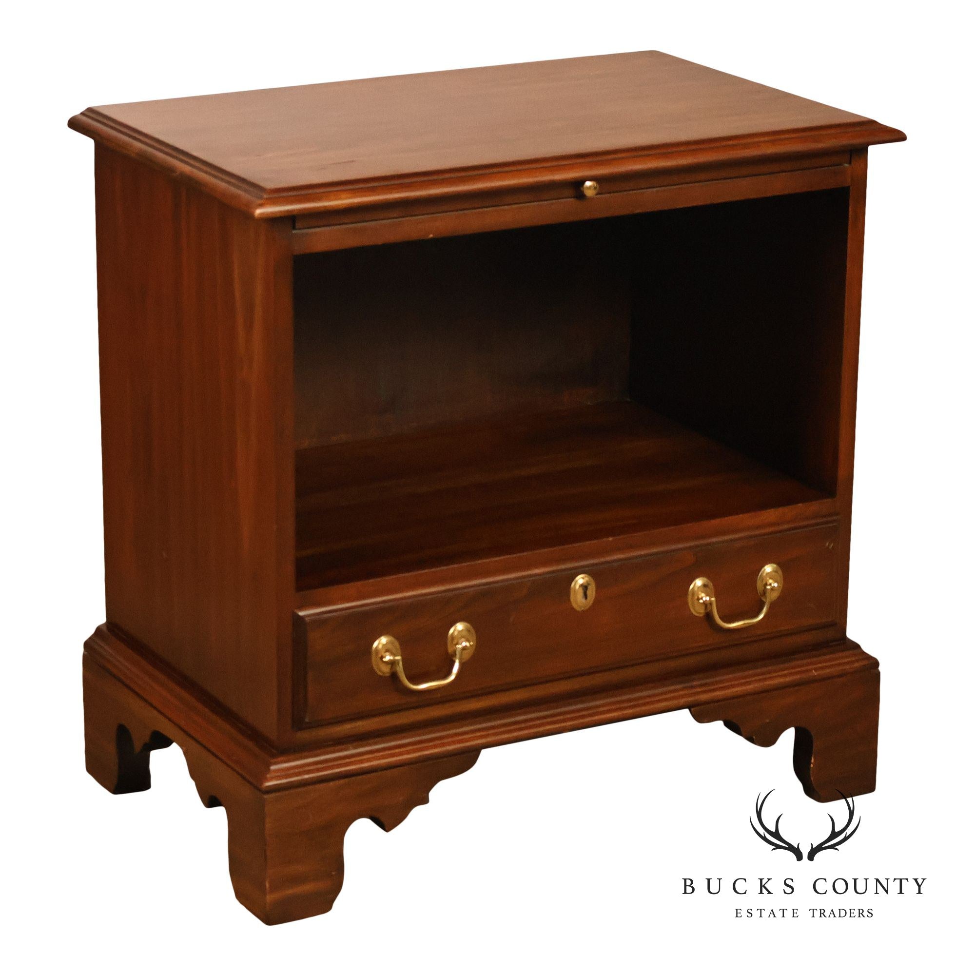 Harden Georgian Style Cherry One Drawer Nightstand With Pull-Out Tray