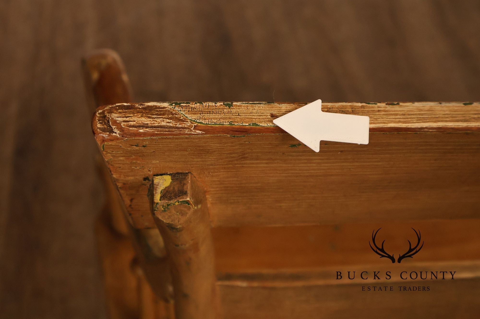 Antique Grain Painted American Deacons Bench