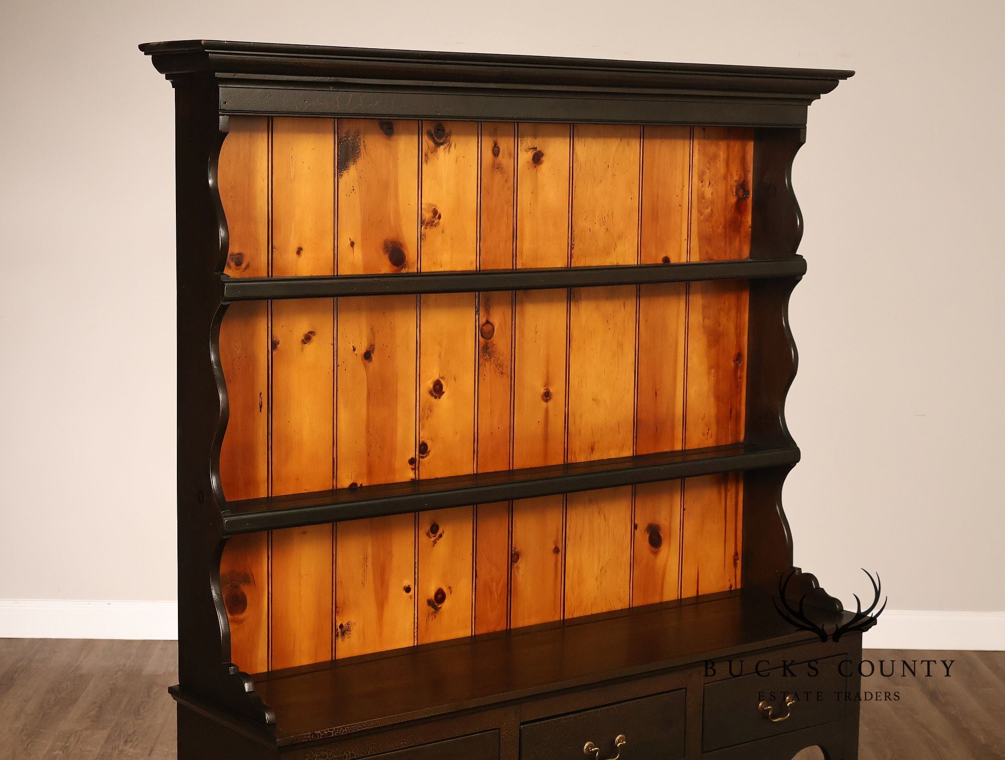 Stephen Von Hohen Country Style Pine Stepback Hutch