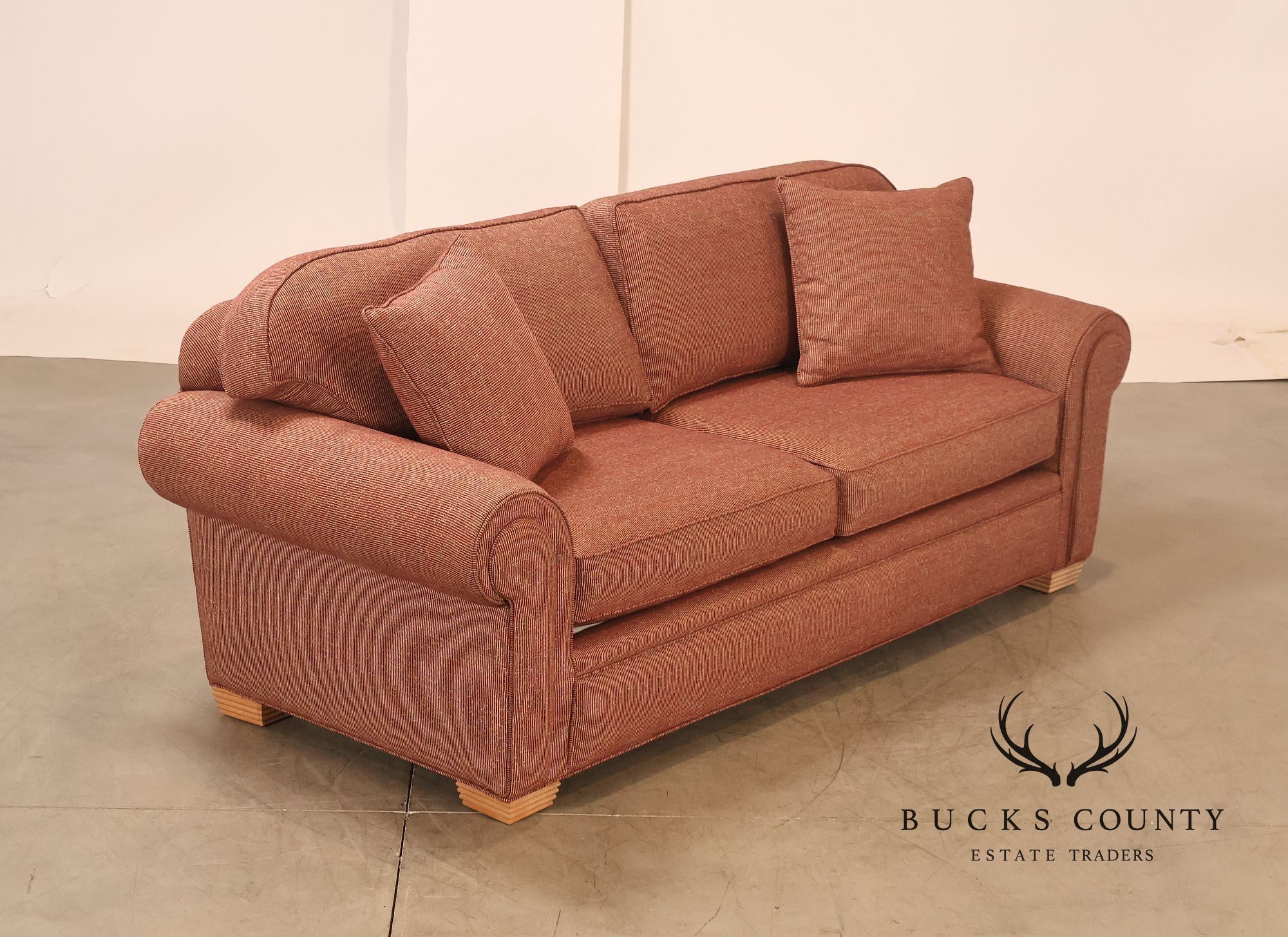 Contemporary Rolled Arm Upholstered Sofa