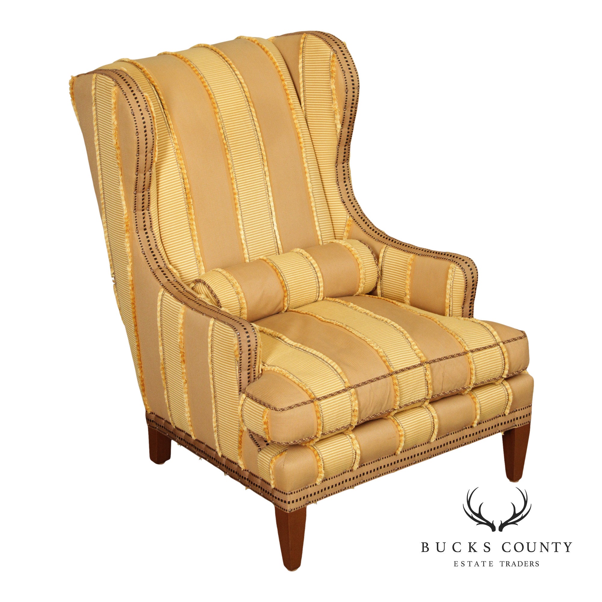 Greg Jordan Custom Scalamandre Upholstered Wingback Chair