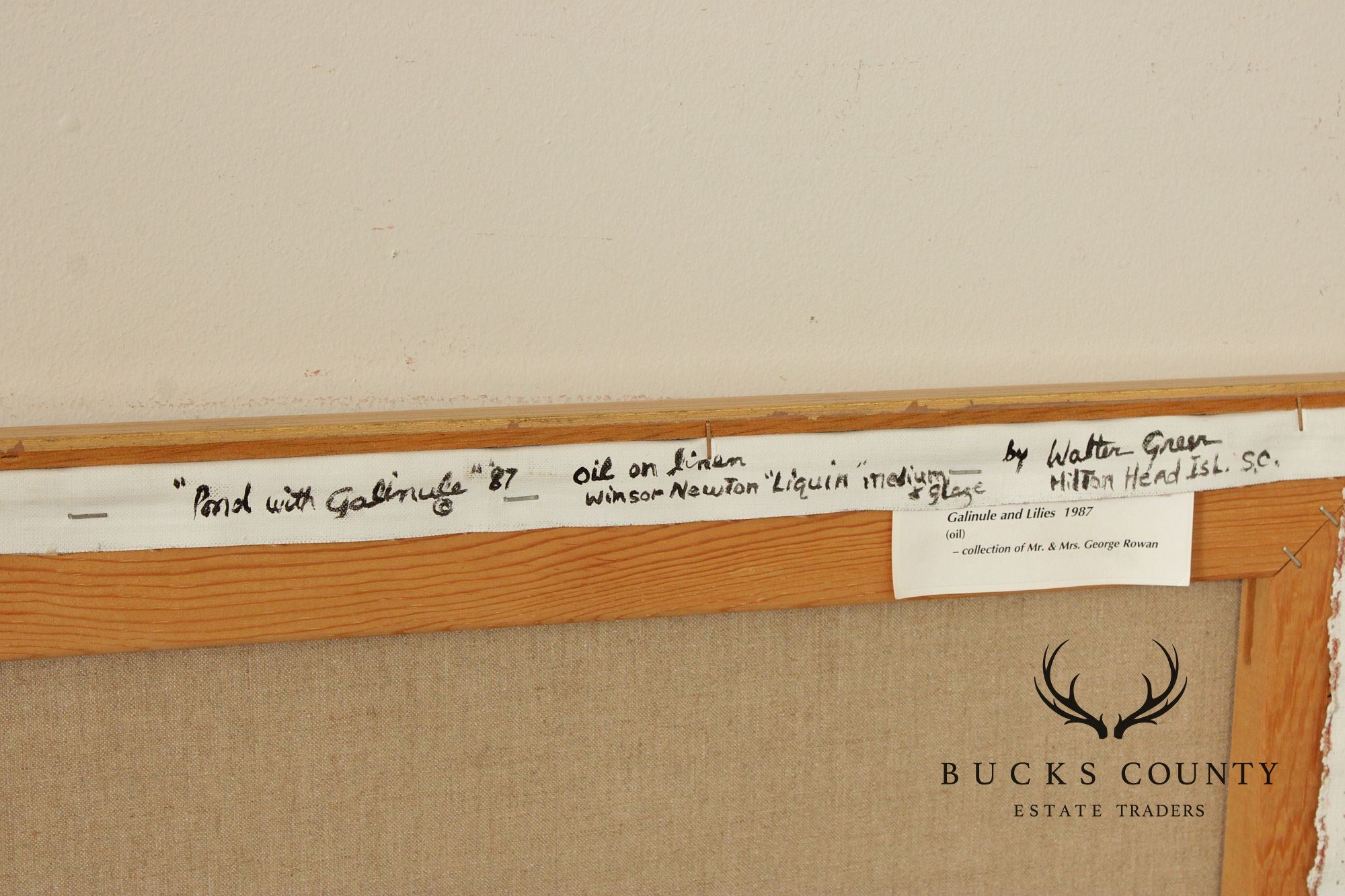 Walter Greer Oil Painting, 'Pond with Galinule'