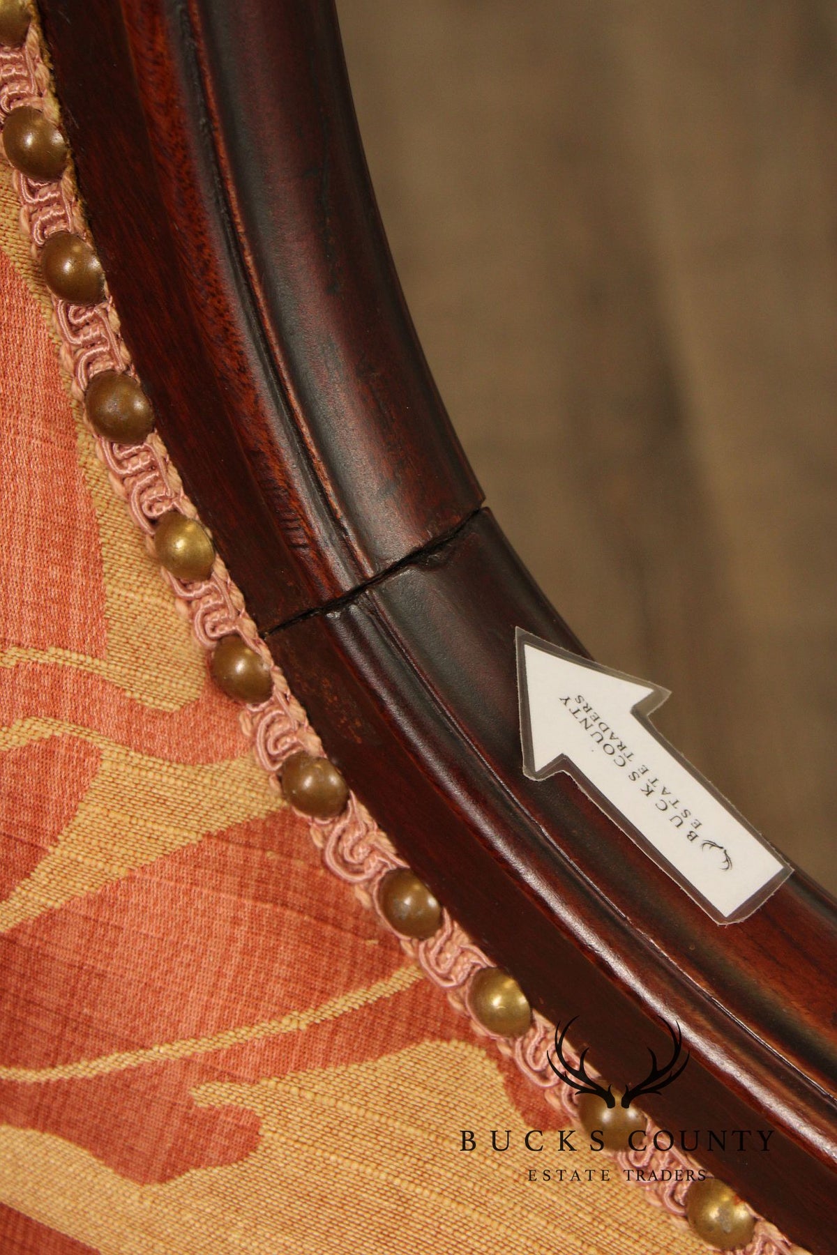 English Regency Style Antique Carved Mahogany Armchair