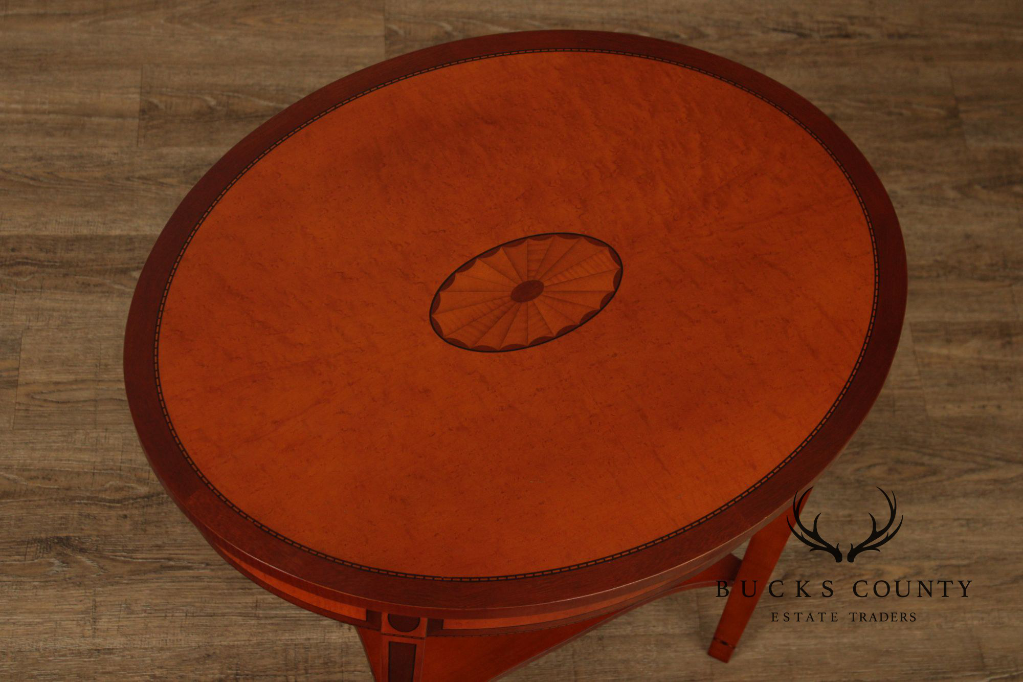 Kindel Federal Style Oval Inlaid End Table