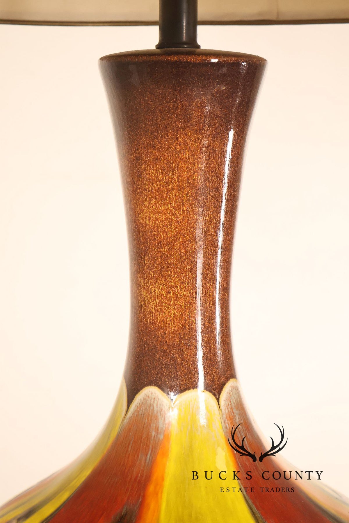 Mid Century Modern Drip-Glaze Ceramic Table Lamp
