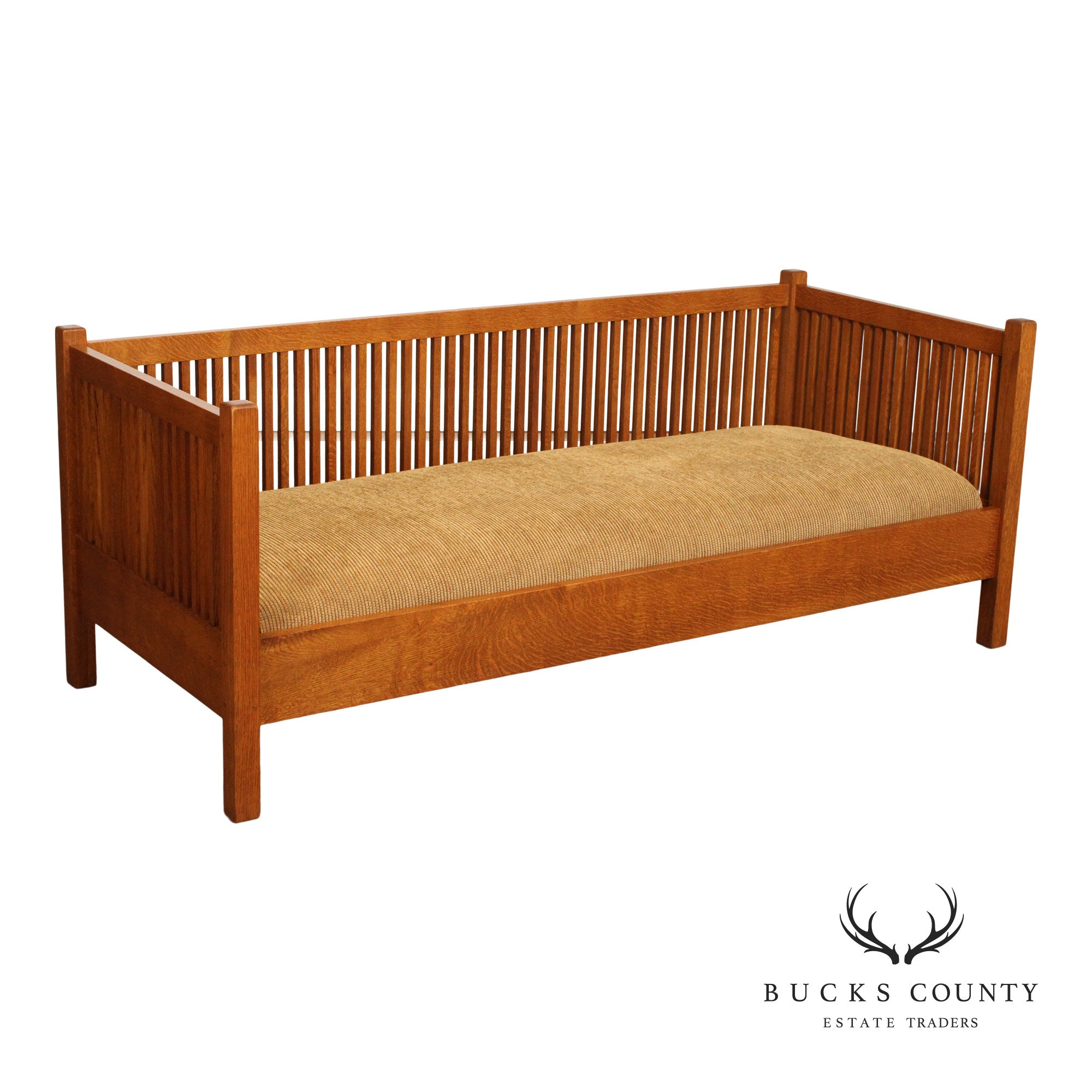 Stickley Mission Collection Oak Spindle Settle